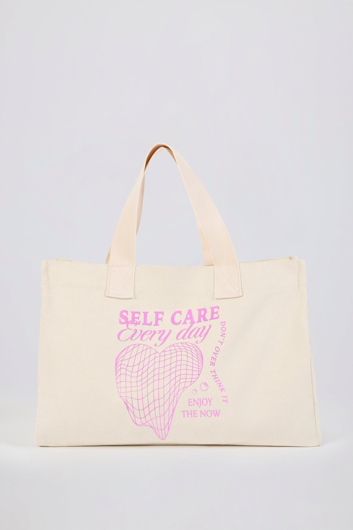 Oversized Canvas Tote Bag In Egg Shell