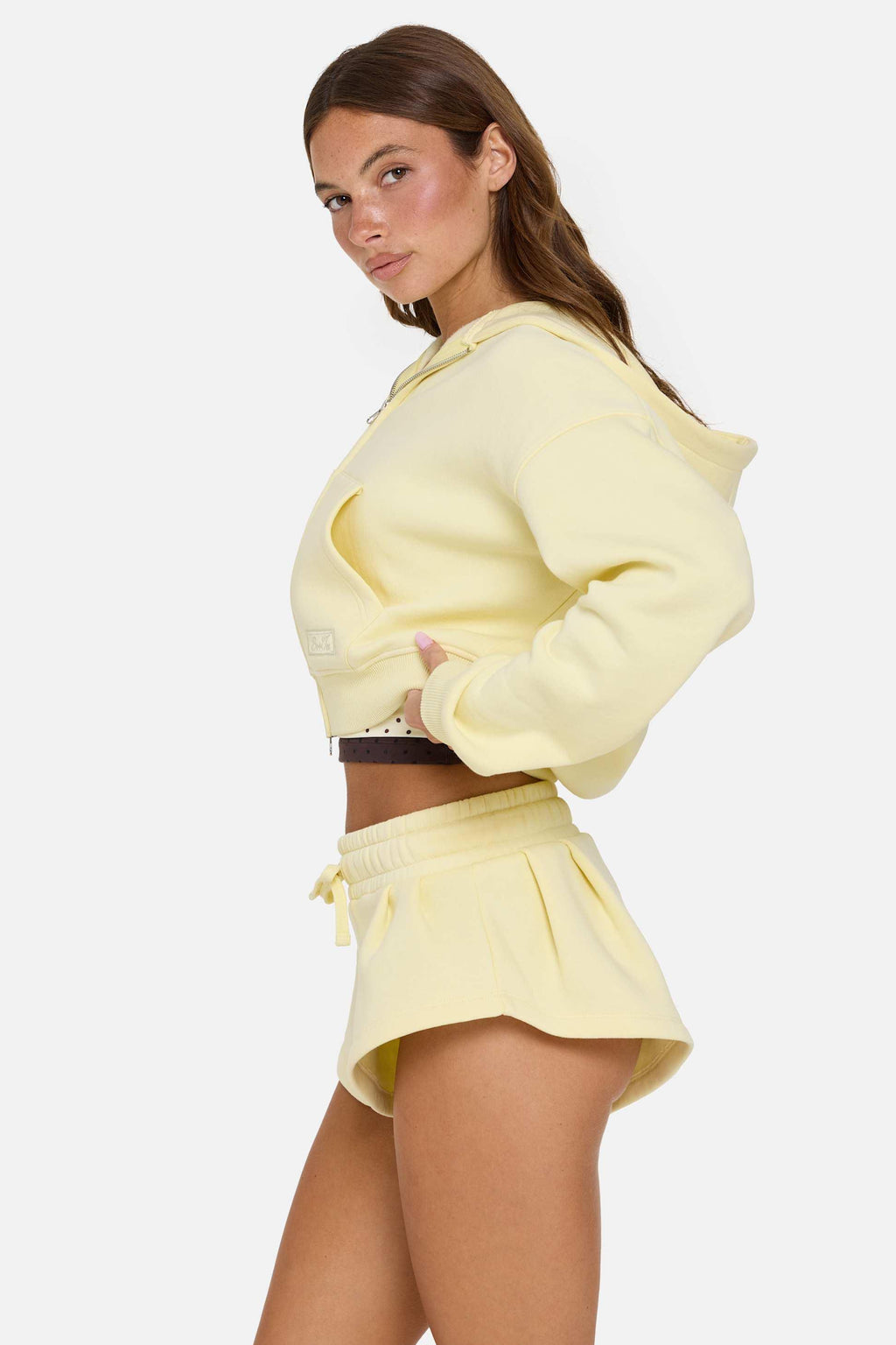 Mid-rise Mini Shorts In Buttercream