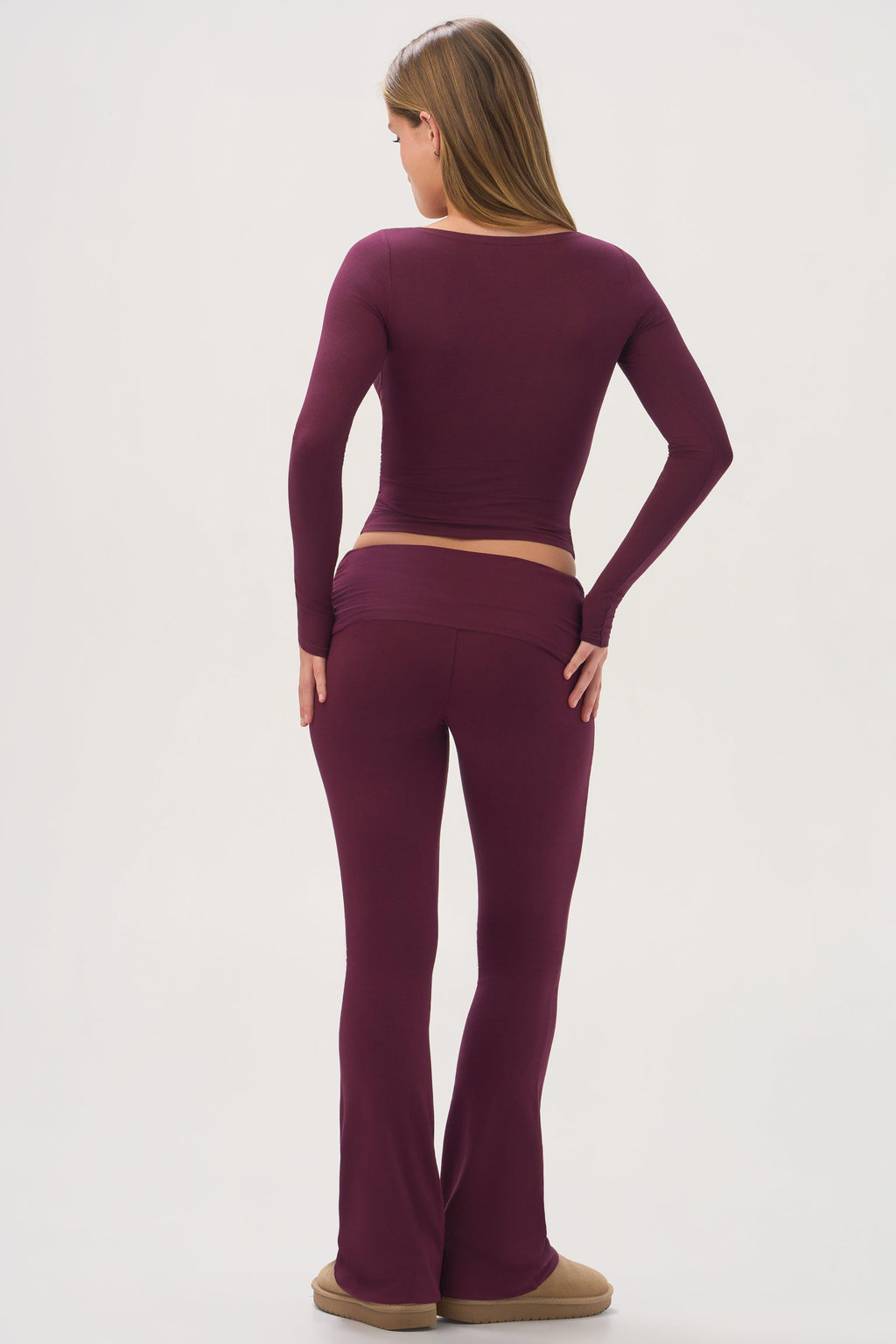 Buttercloud™ Flared Leggings In Plum