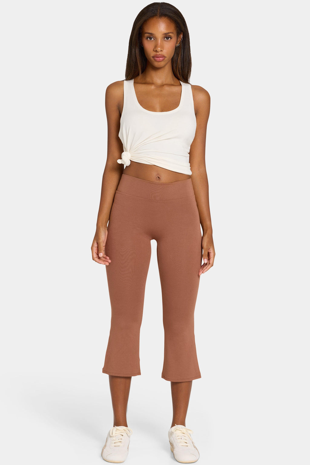 Buttercloud™ Flared Capri Leggings In Cocoa