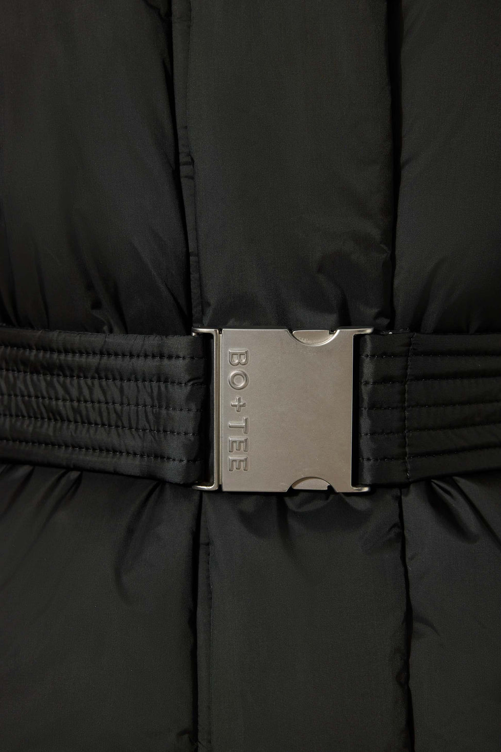Waterproof Belted Oversized Ski Jacket In Black