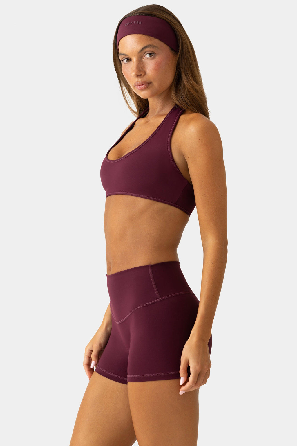 Soft Active Mini Shorts In Burgundy