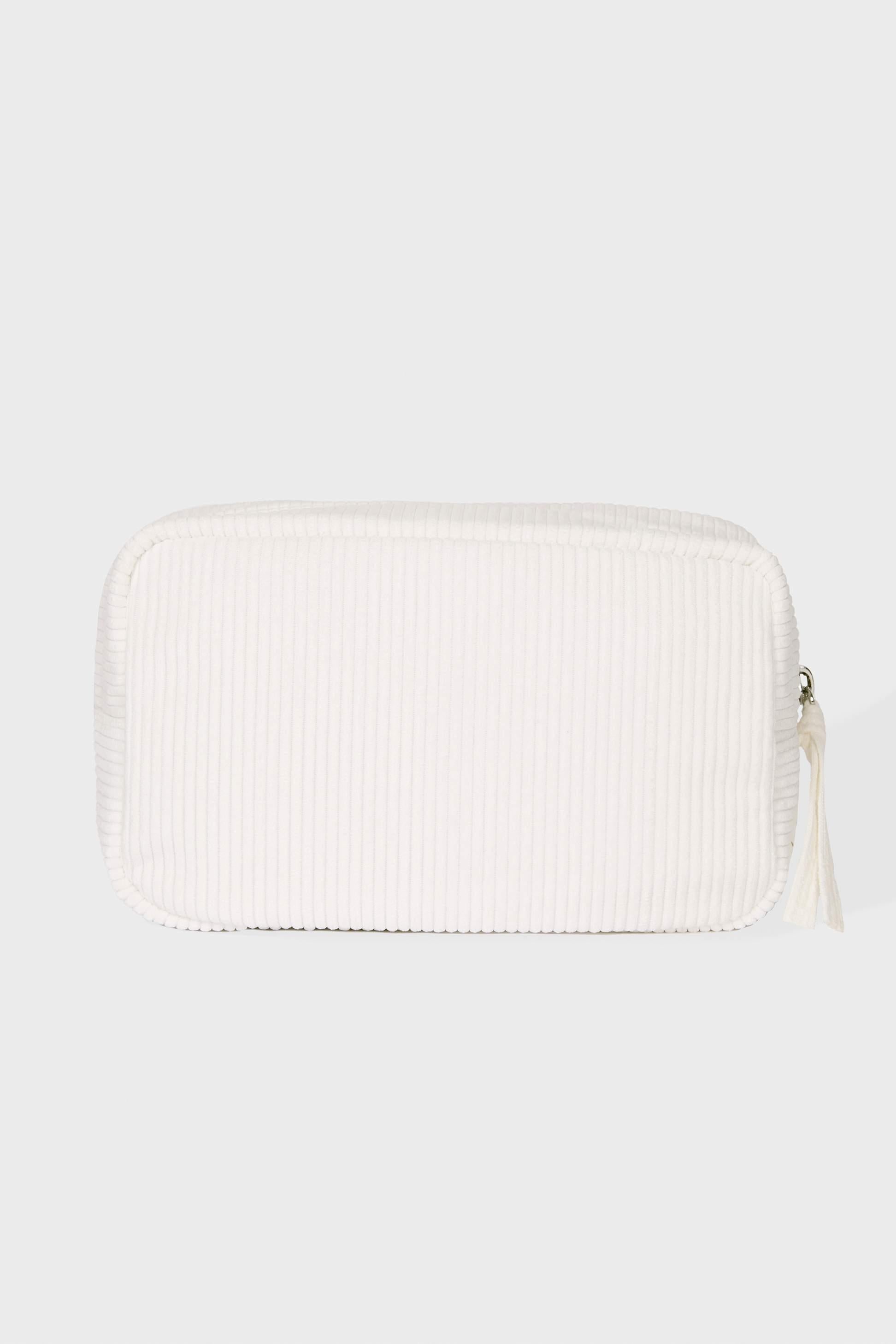 Corduroy Bow Makeup Bag In Coconut