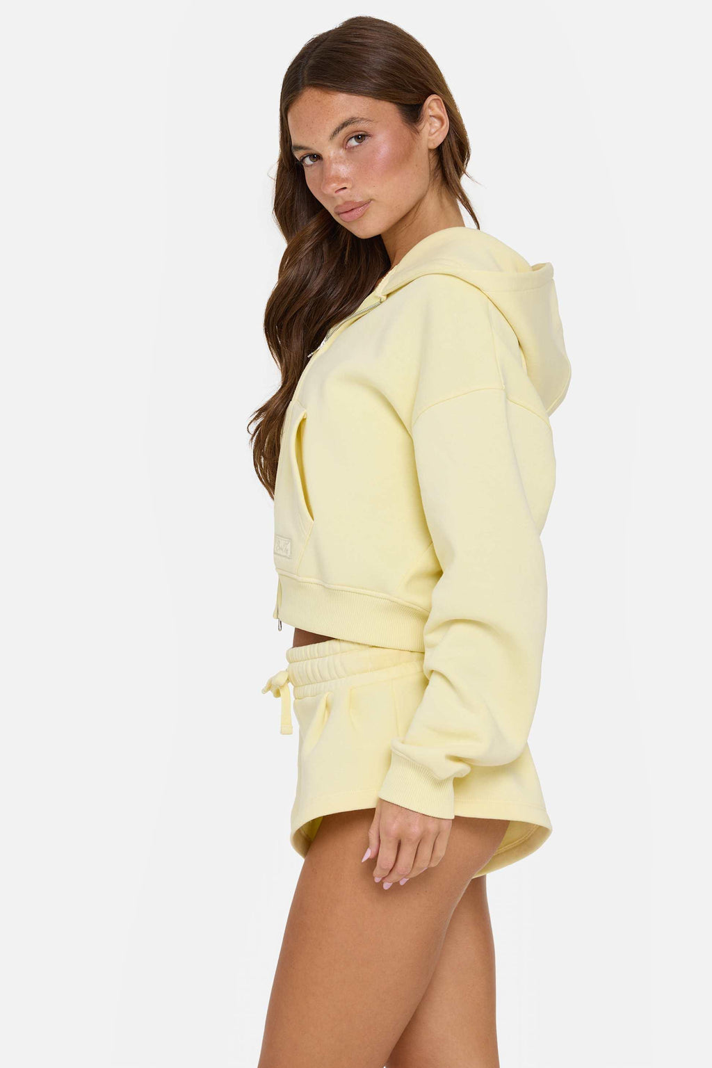 Oversized Zip-up Hoodie In Buttercream