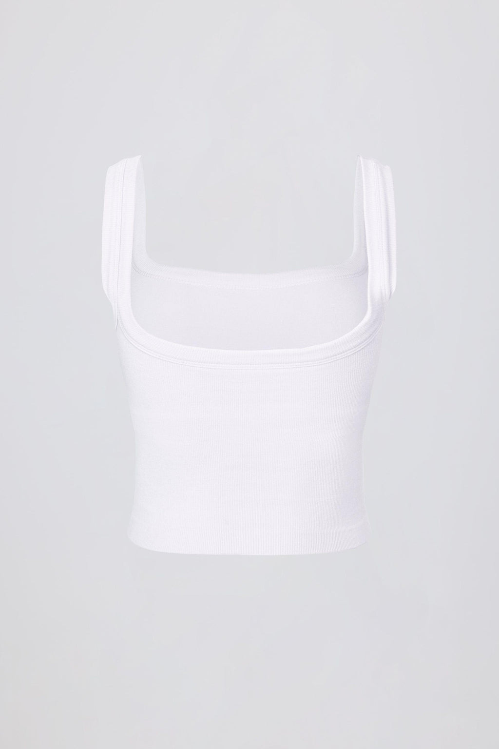 Seamless Soft Rib Square-neck Tank Top In White