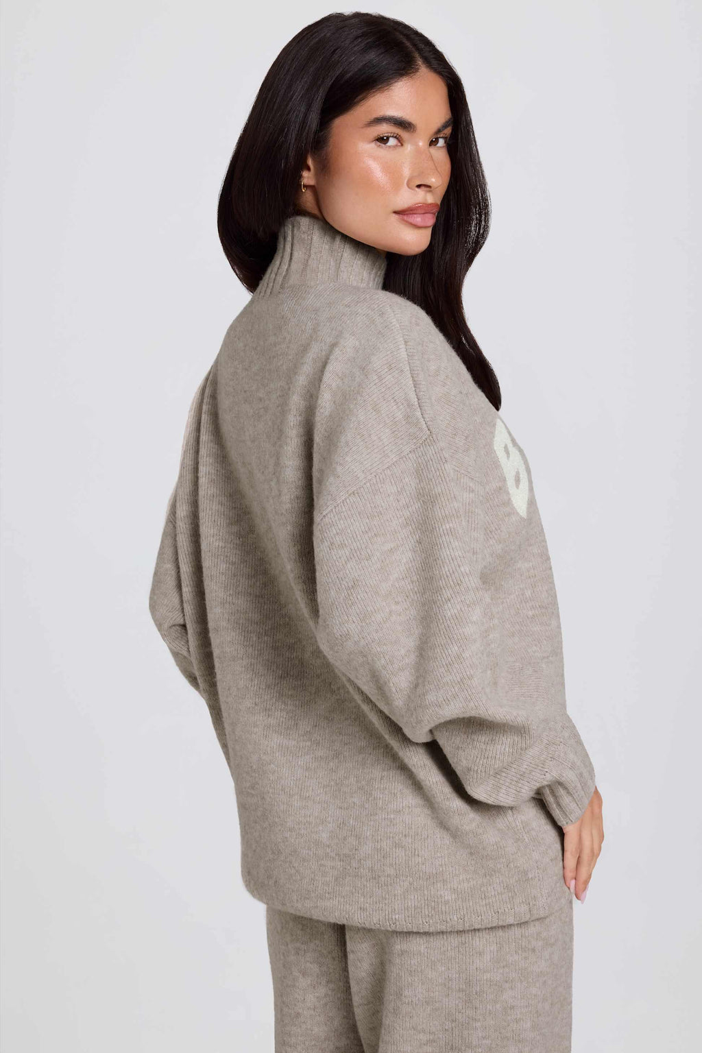 Soft Knit Oversized Jumper In Oatmeal