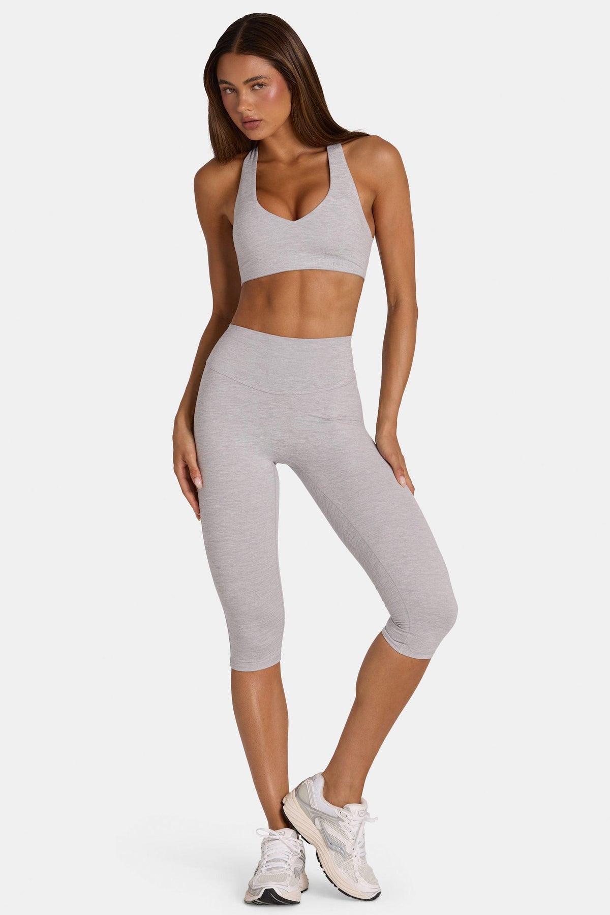 Soft Active Capri Leggings In Grey Marl