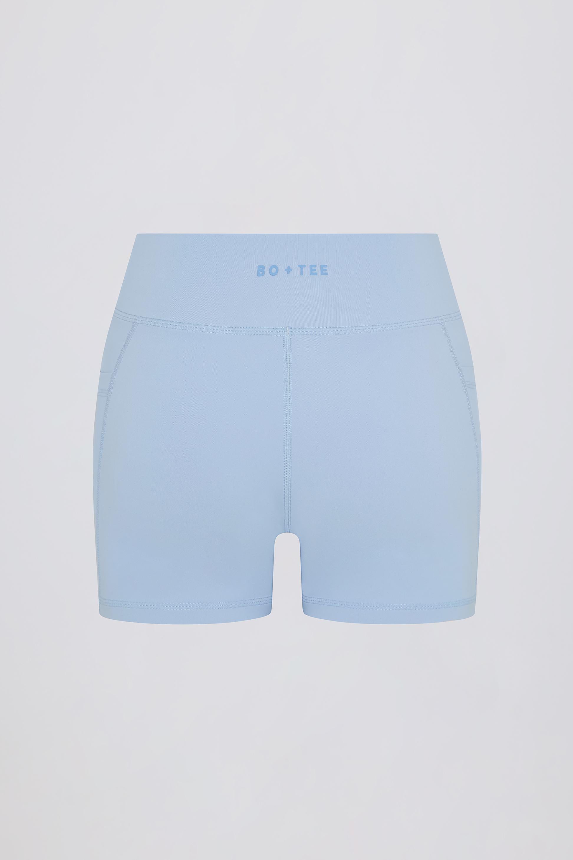 Soft Active Pocket V-waist Mini Shorts In Sky