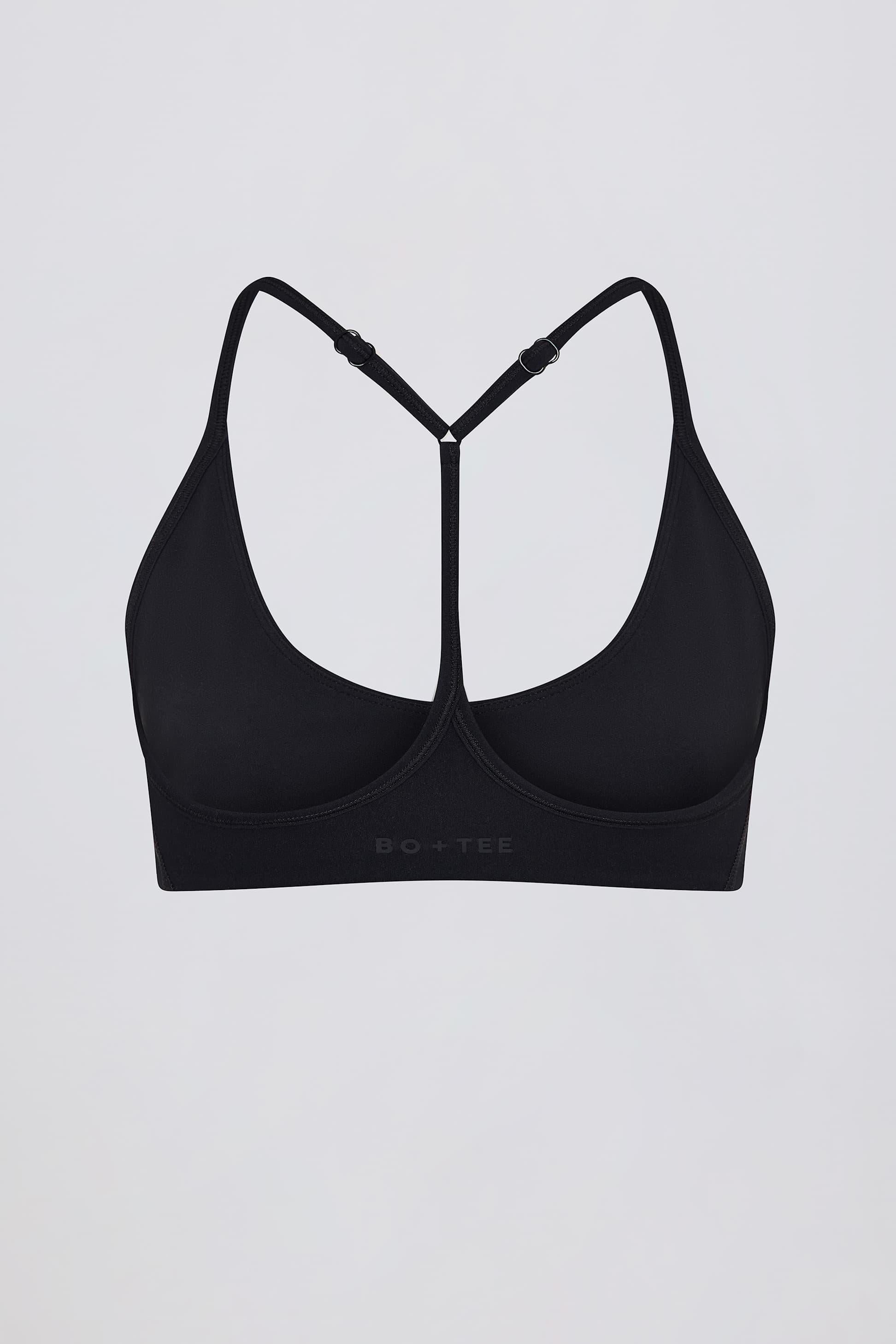 Soft Active Racerback Sports Bra In Black