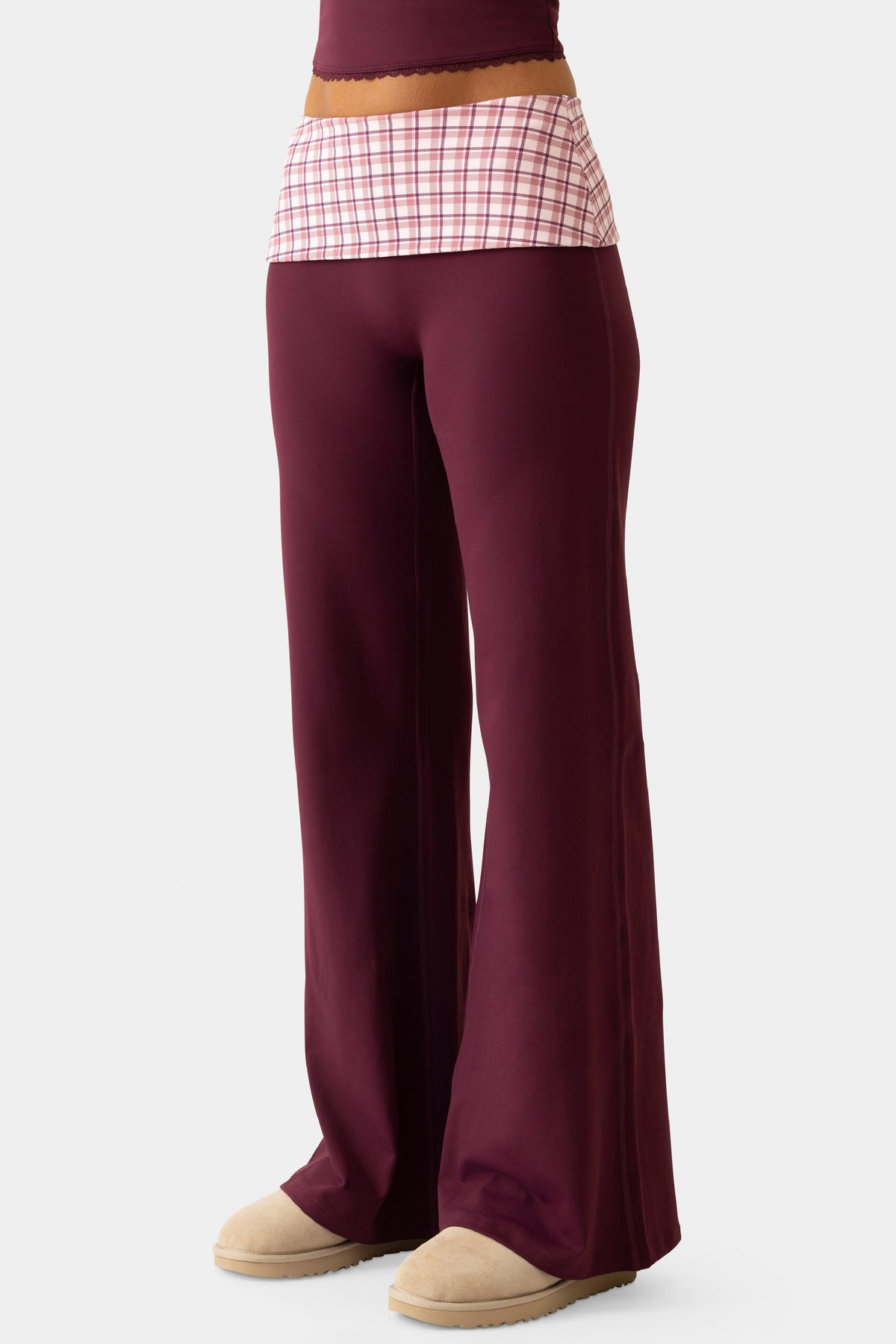 Soft Active Wide-leg Trouser In Burgundy