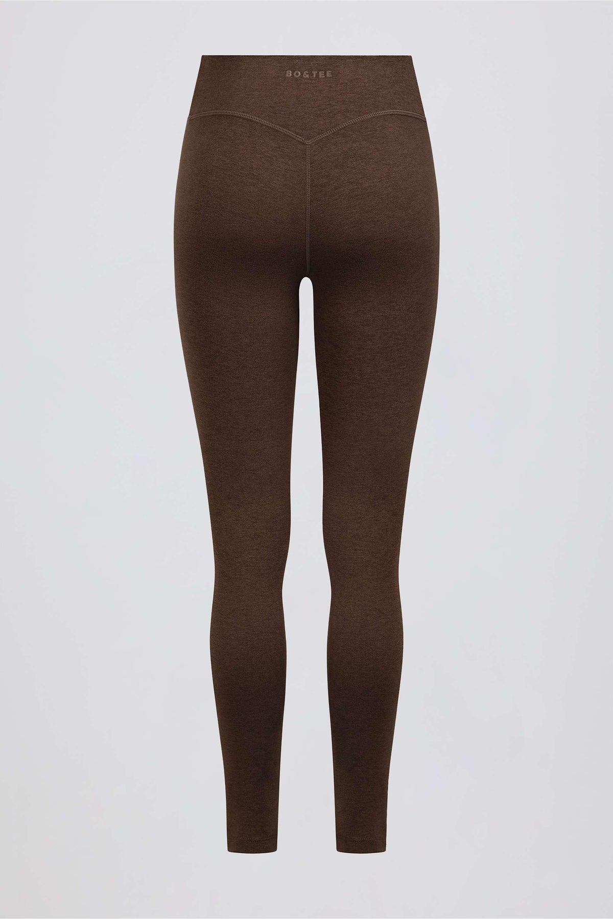 Brushed Jersey Ruched Mid-rise Leggings In Pecan Marl