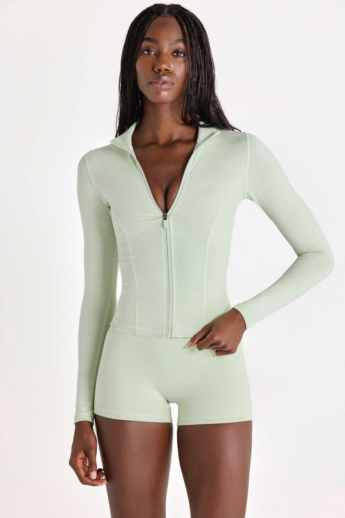 Soft Active Zip-up Jacket In Pistachio