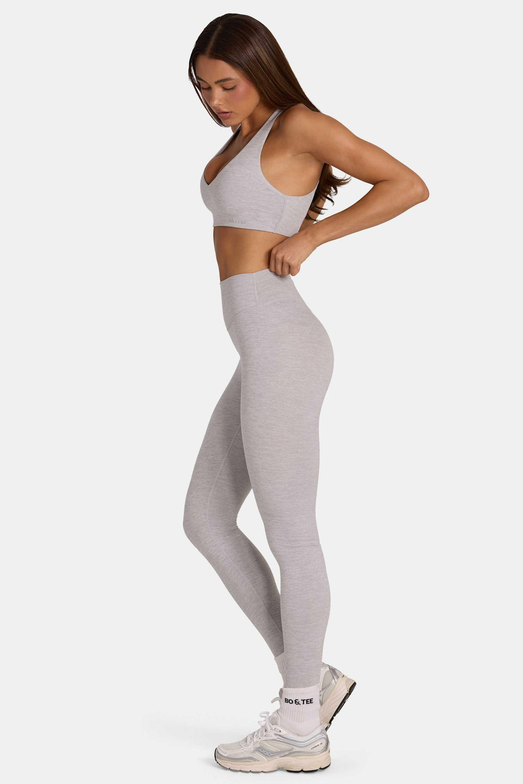 Soft Active Full-length Leggings In Grey Marl