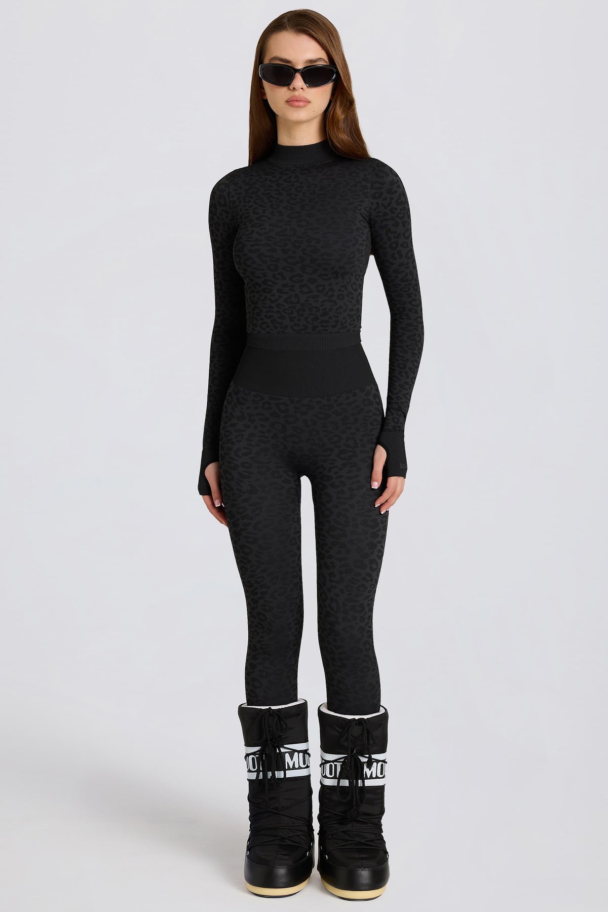 Thermal Base-layer Leggings In Black Leopard