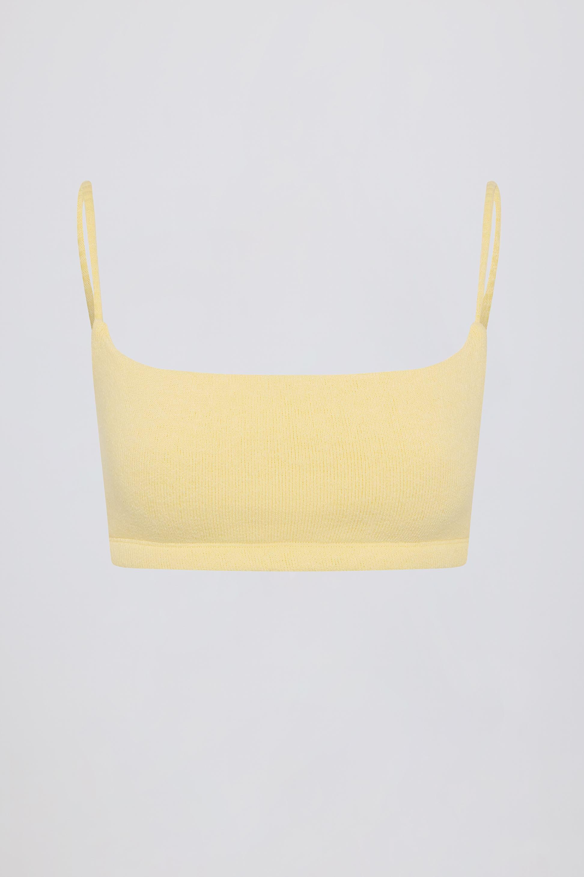 Square-neck Bralette In Lemon