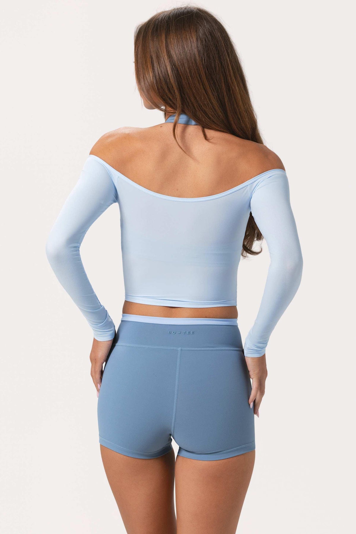 Soft Jersey Off-shoulder Top In Powder Blue