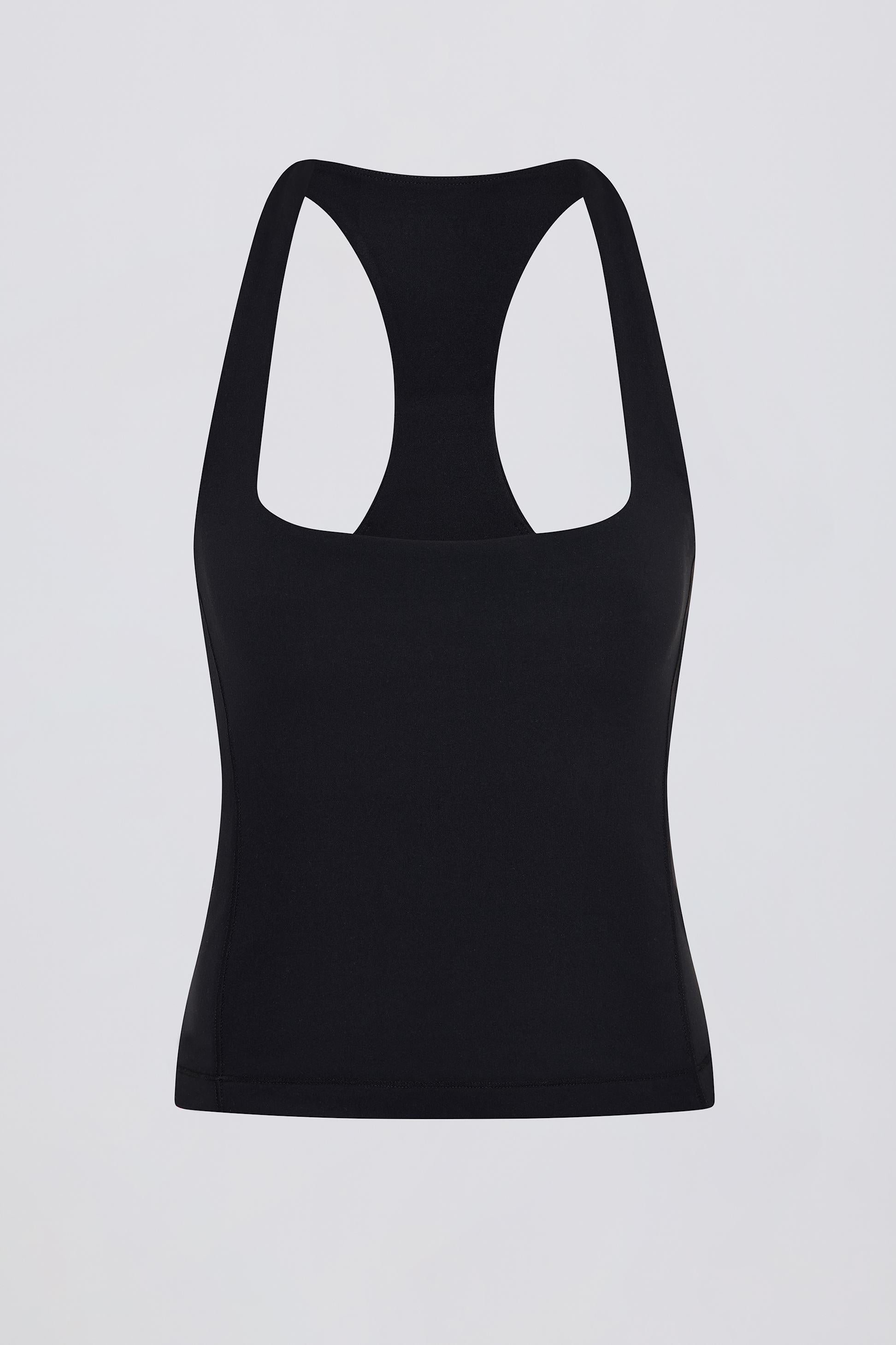 Soft Active Racerback Tank Top In Black
