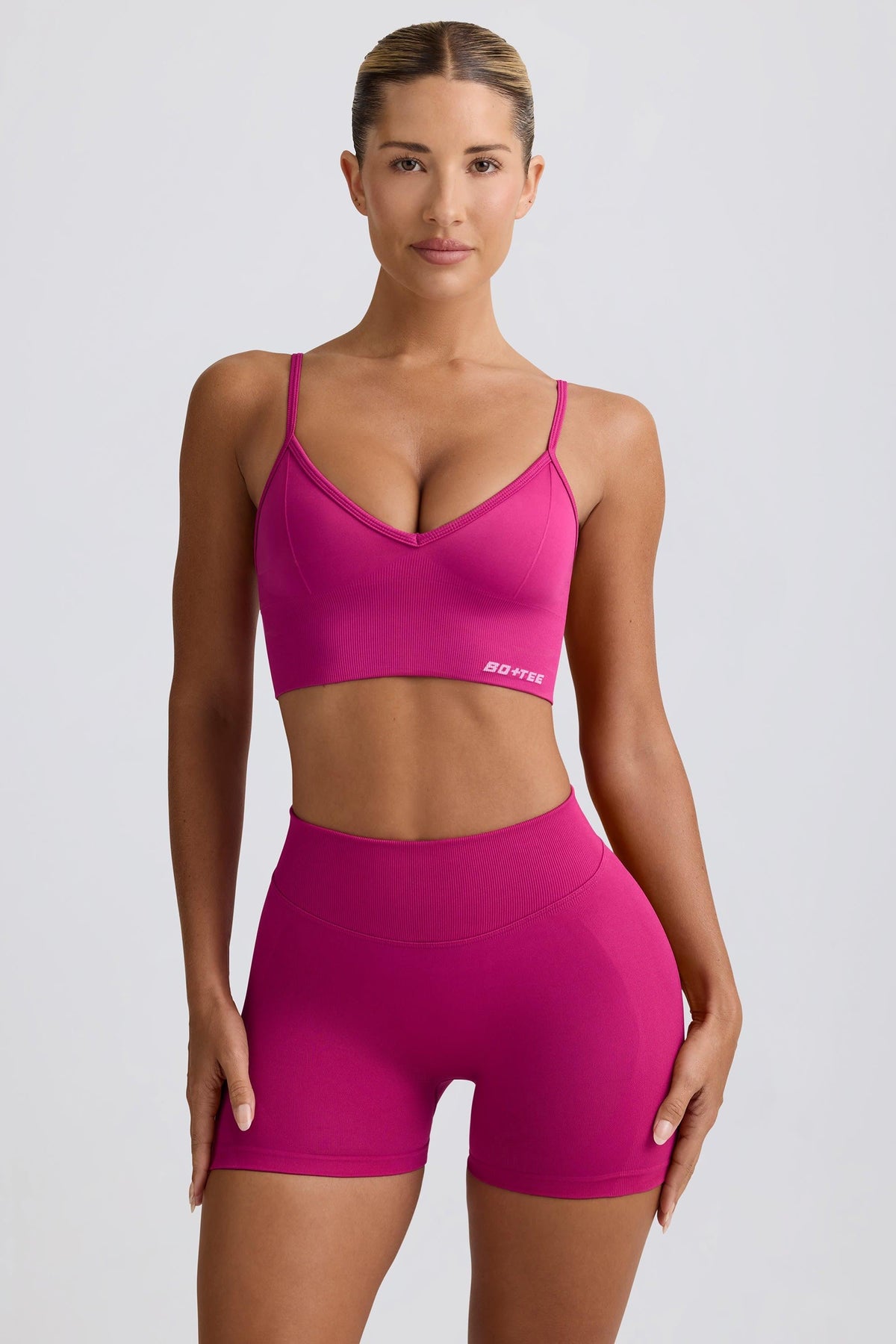 Define Luxe Mini Shorts In Berry