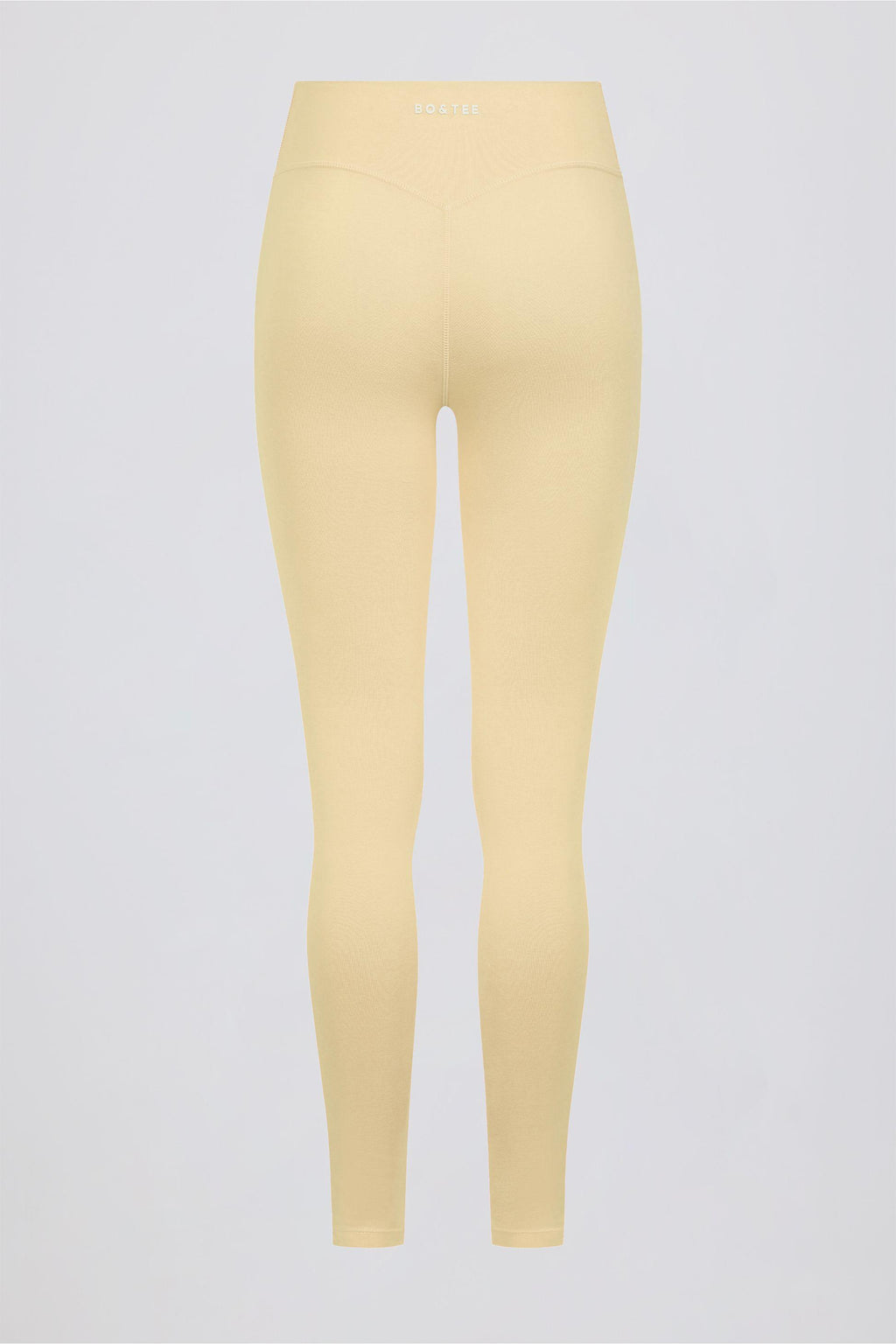 Brushed Jersey Ruched Mid-rise Leggings In Lemon Marl