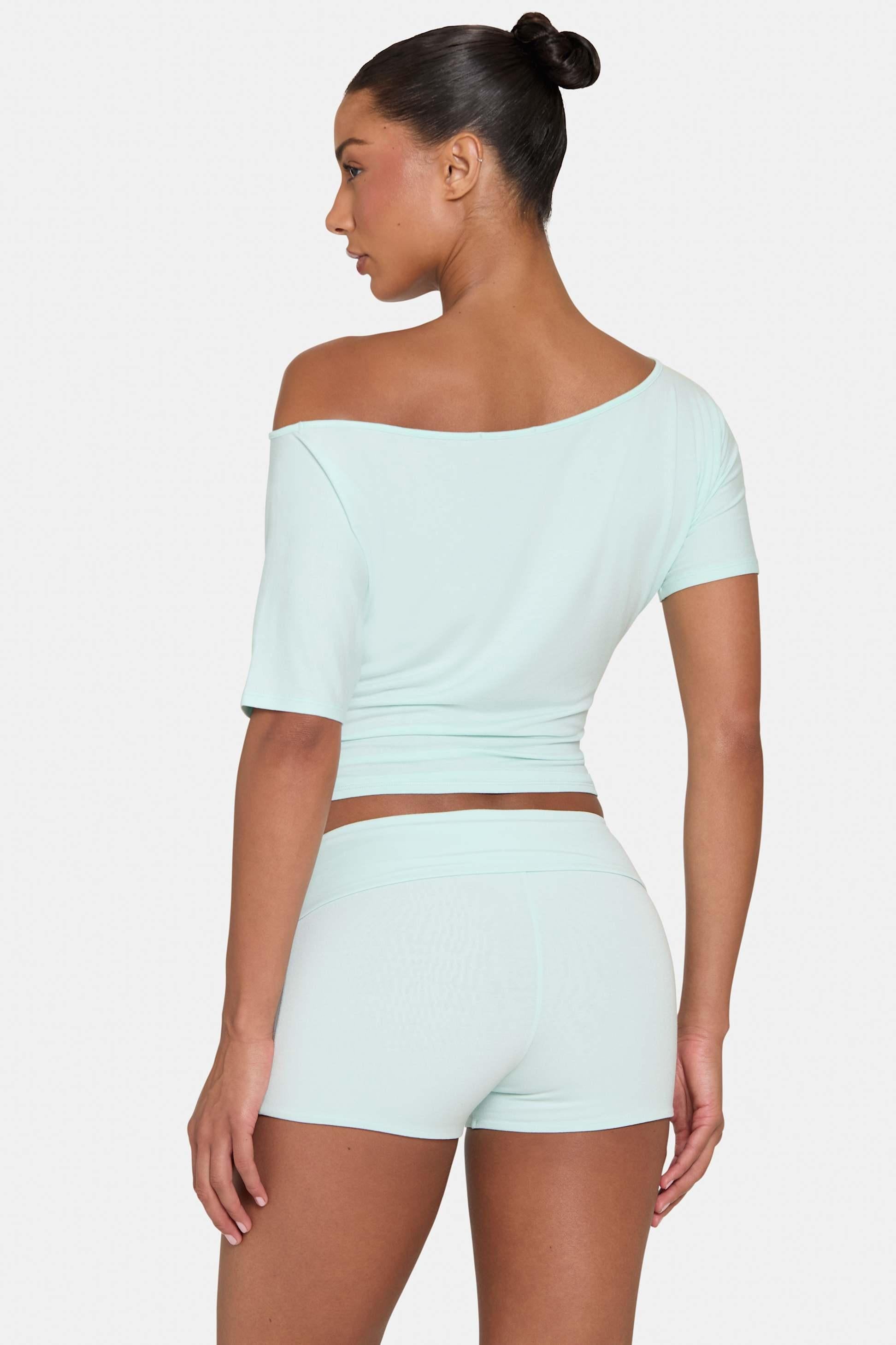 Buttercloud™ Mini Foldover Shorts In Peppermint