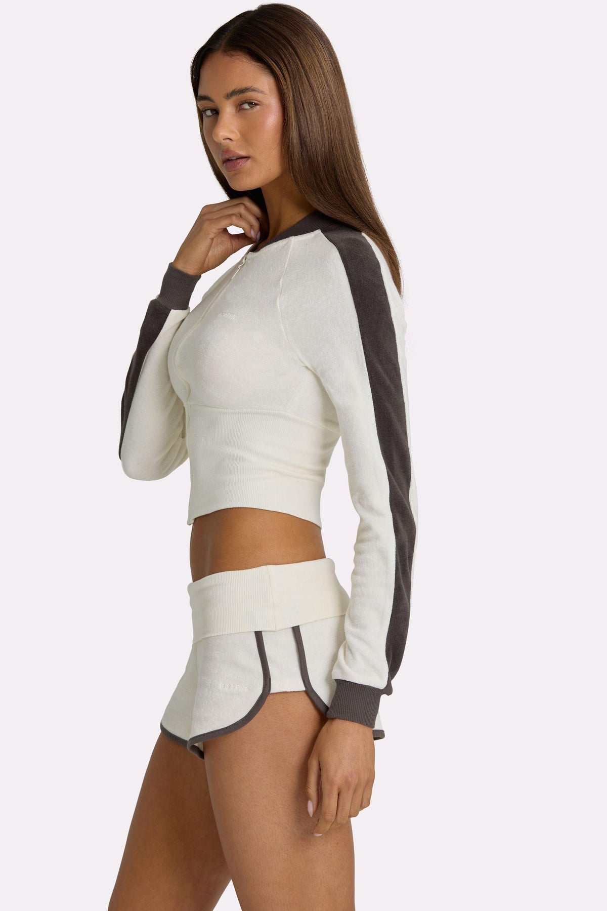 Terry Zip-up Jacket In Coconut