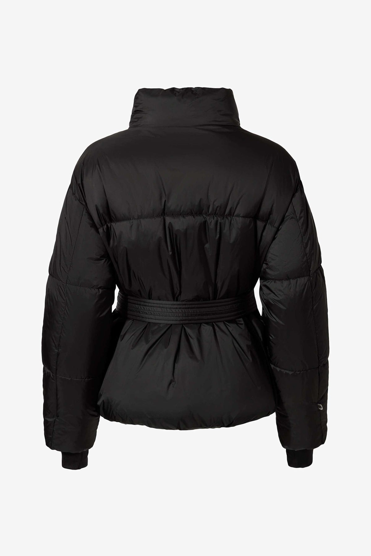 Waterproof Belted Oversized Ski Jacket In Black