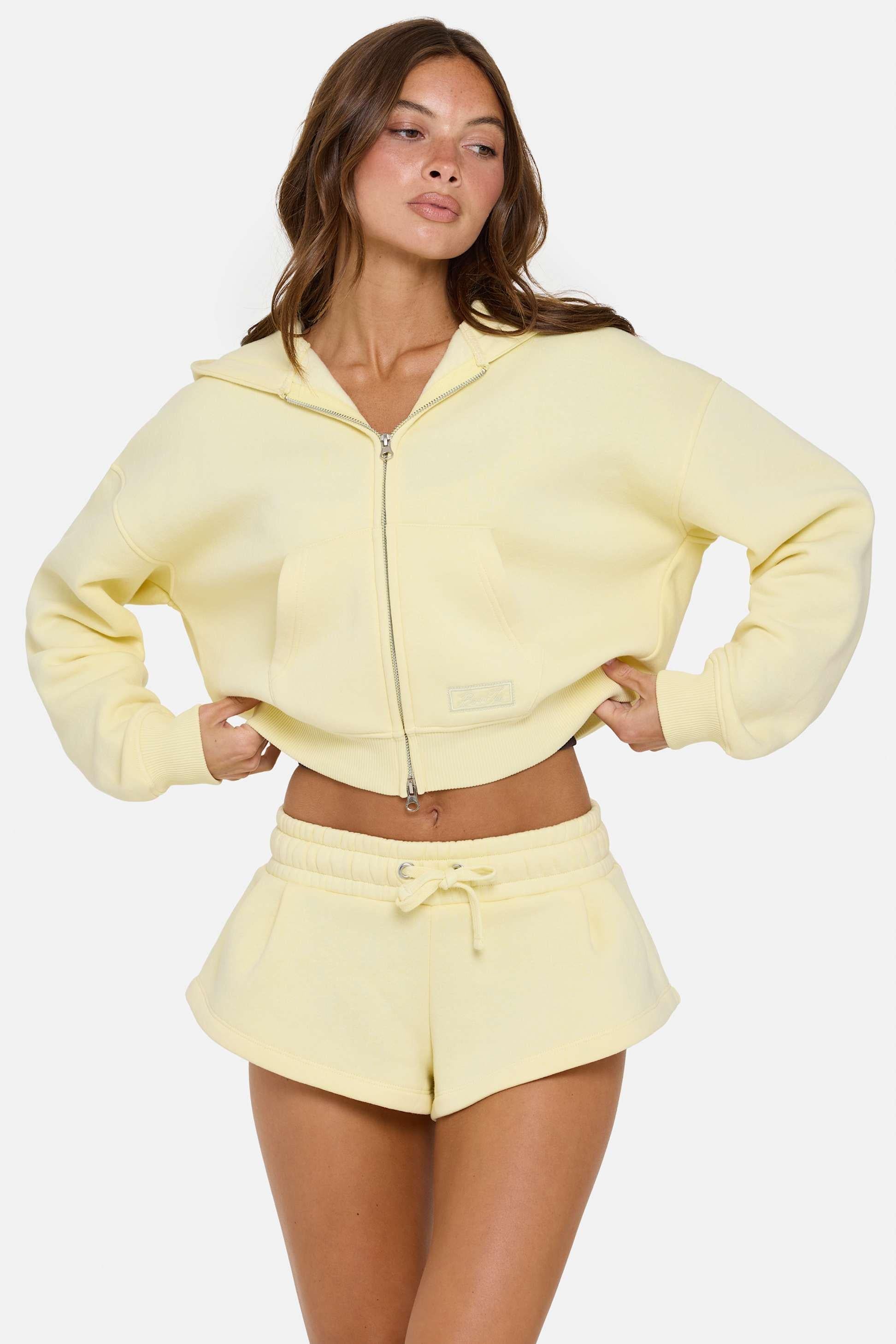 Mid-rise Mini Shorts In Buttercream