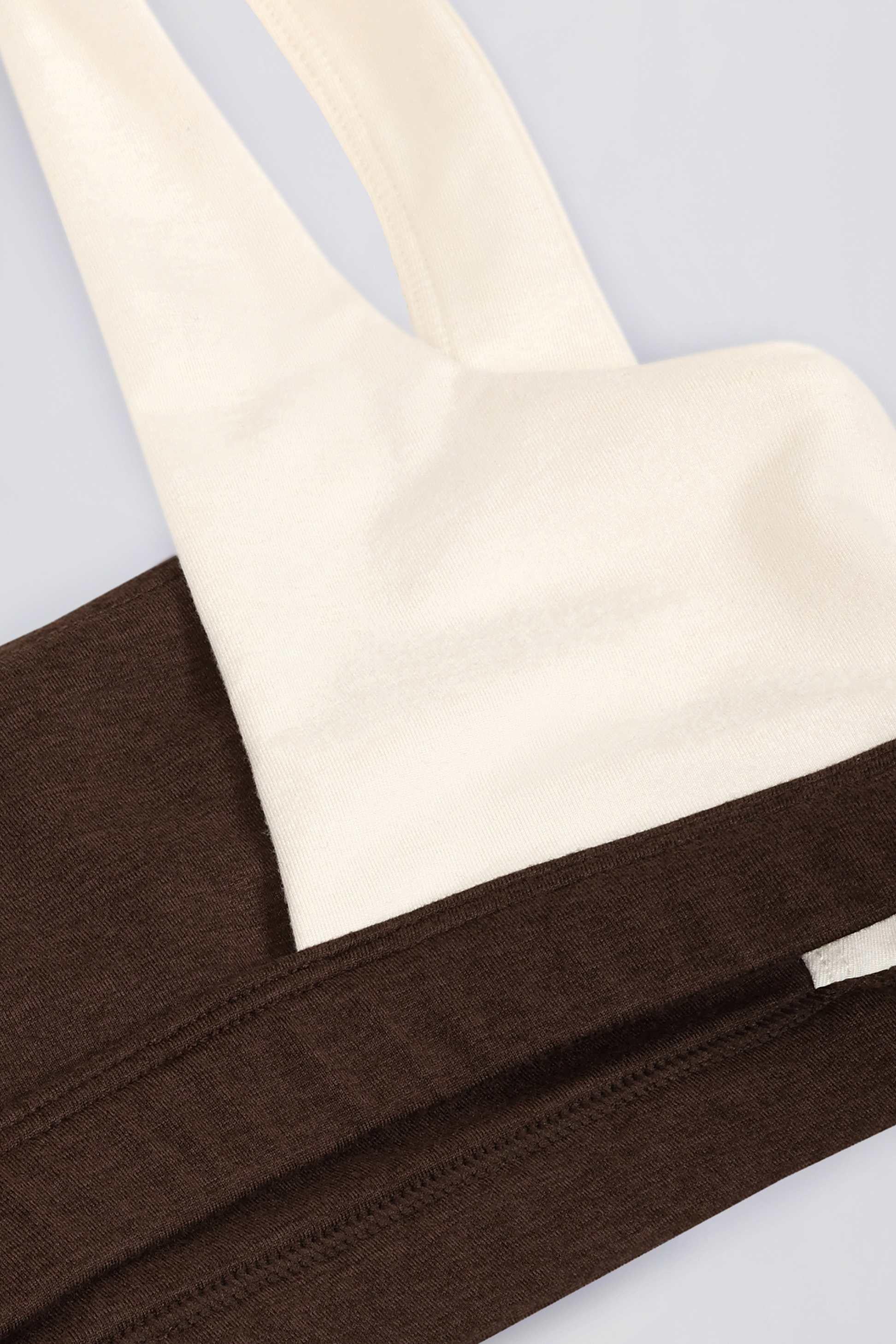 Contrast Sports Bra In Pecan Marl