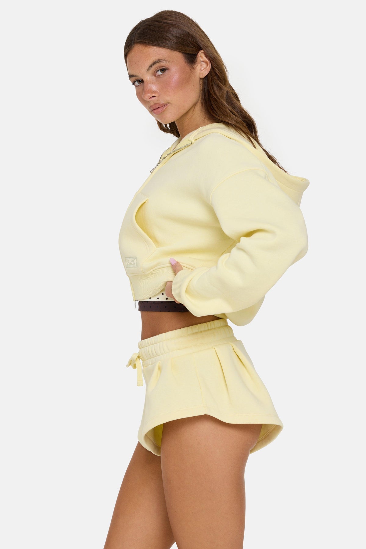 Mid-rise Mini Shorts In Buttercream