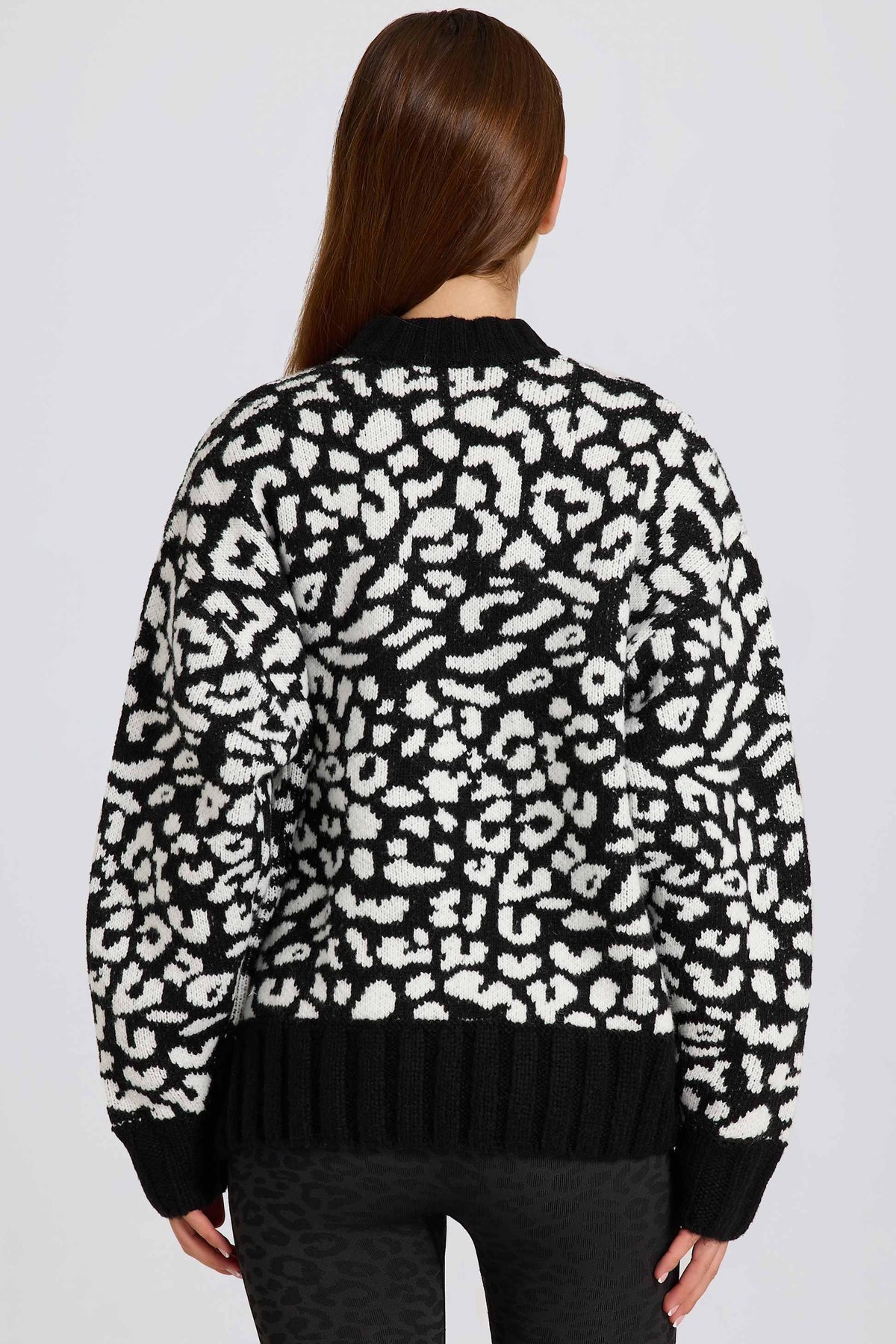 Jacquard-knit Oversized Jumper In Black