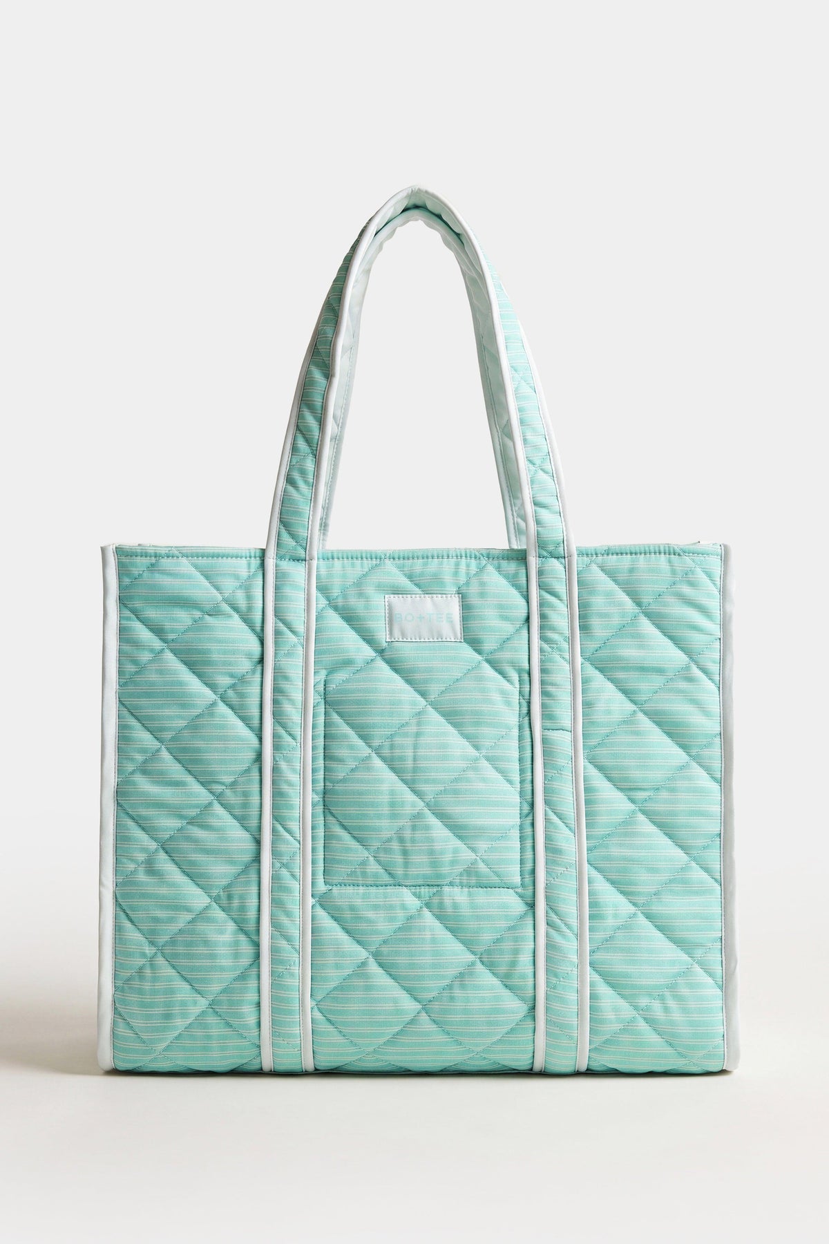 Jersey Tote Bag In Aqua Stripe