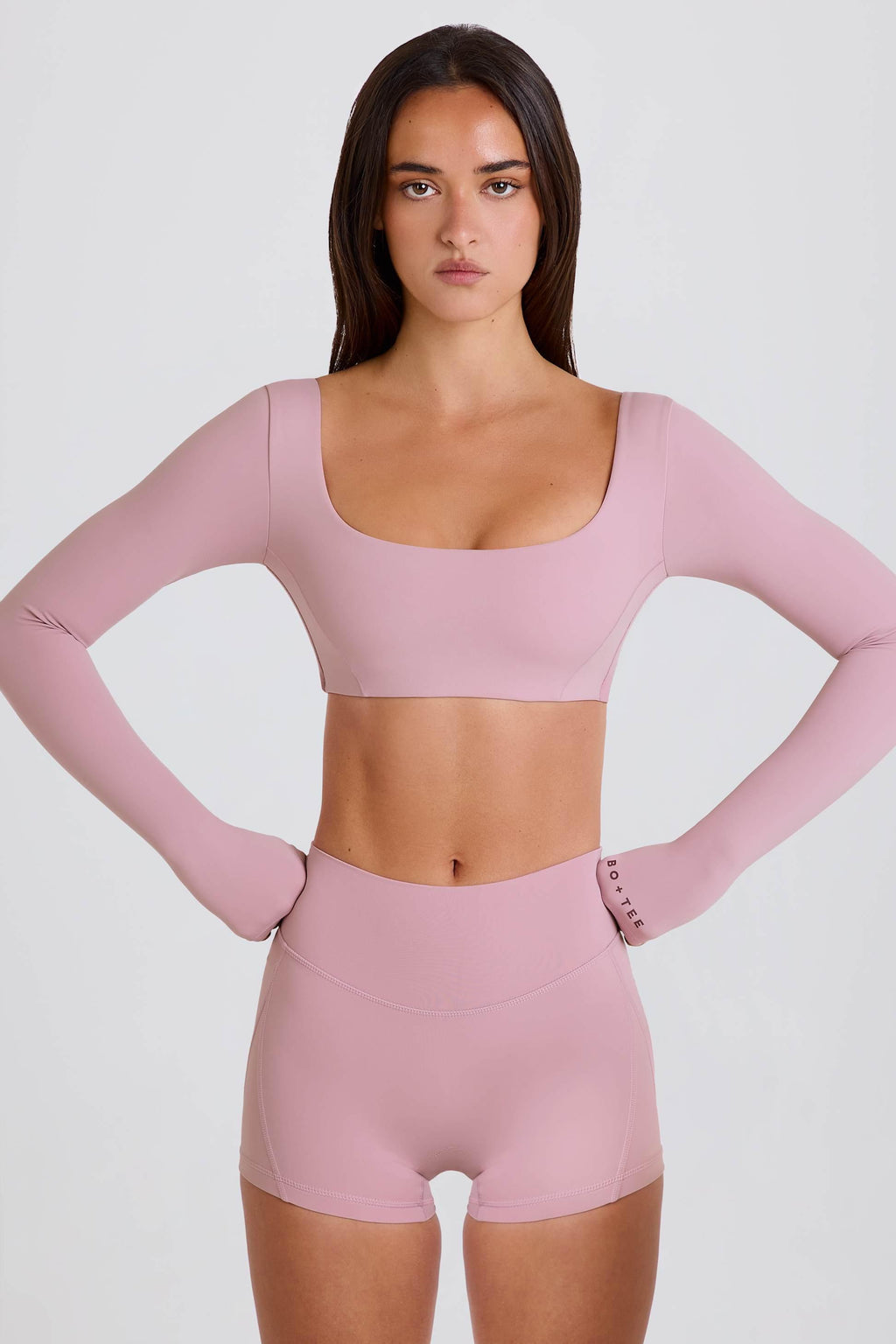 High-waist Mini Shorts In Mauve