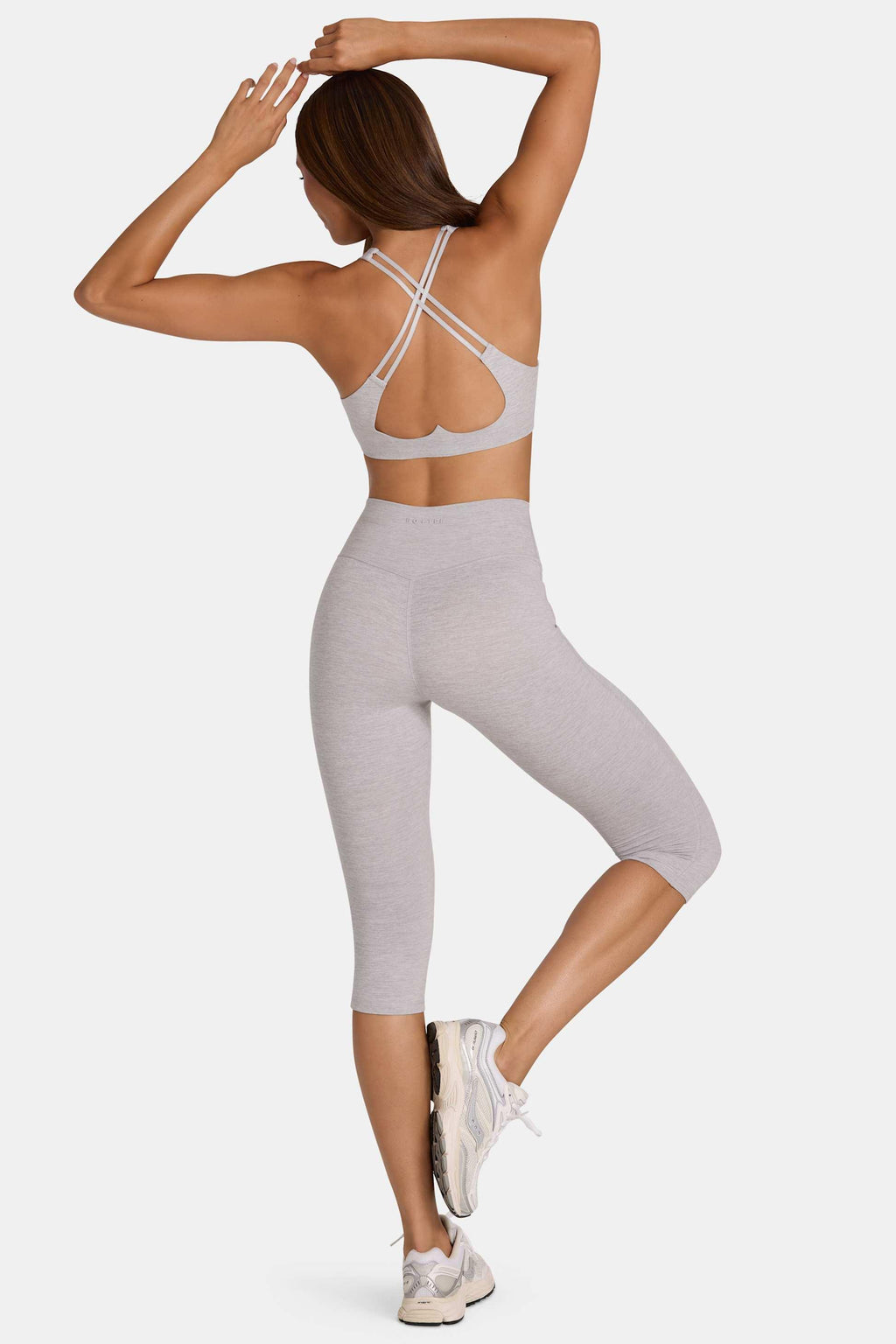 Soft Active Capri Leggings In Grey Marl