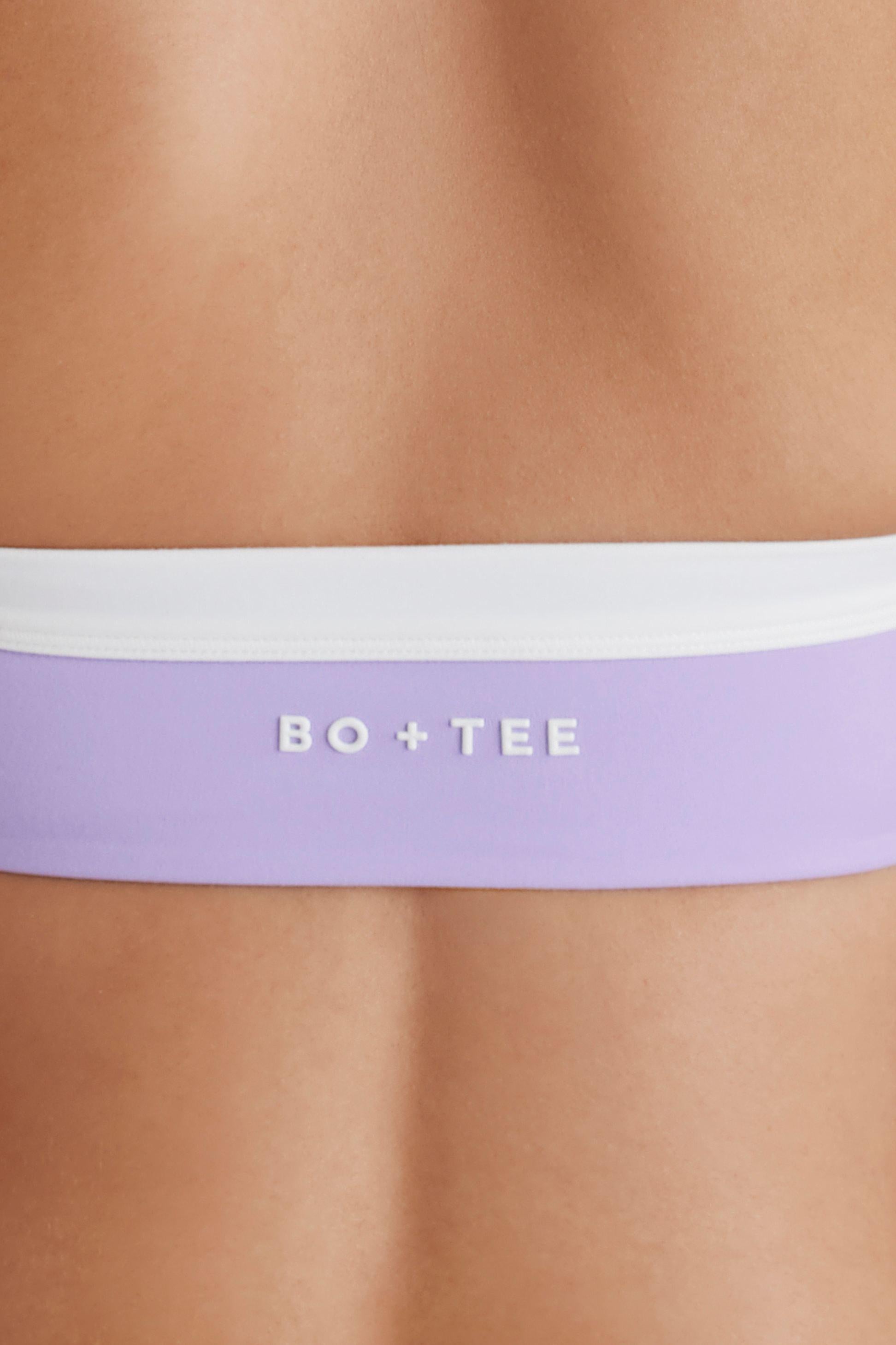 Soft Active Twist-front Halterneck Sports Bra In Lavender