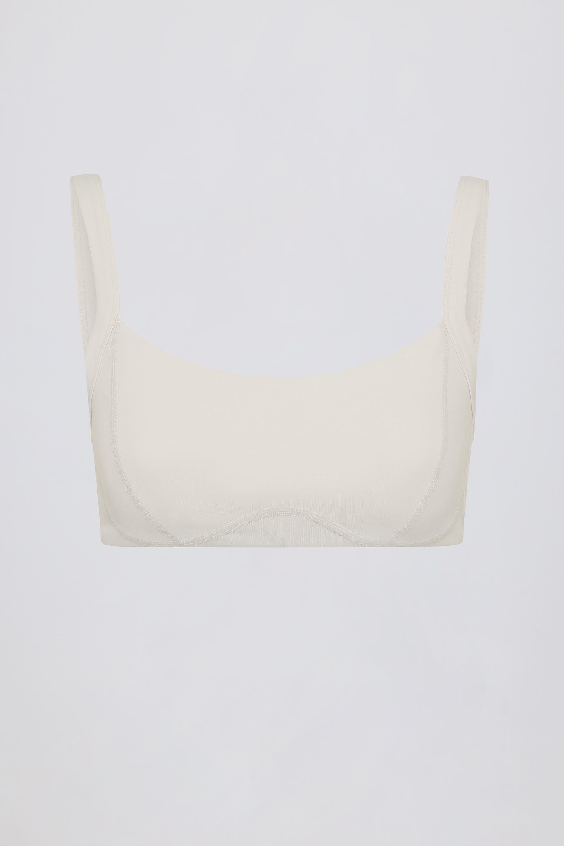 Soft Active Seam-detail Sports Bra In Oat