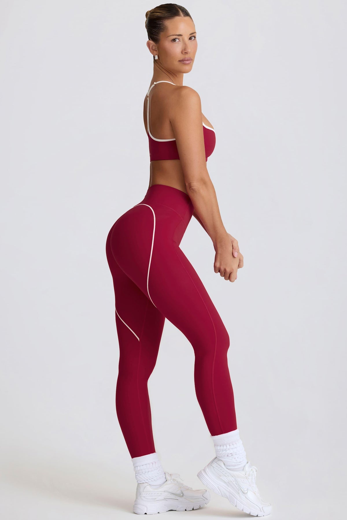 Soft Active Mid-rise Leggings In Cherry