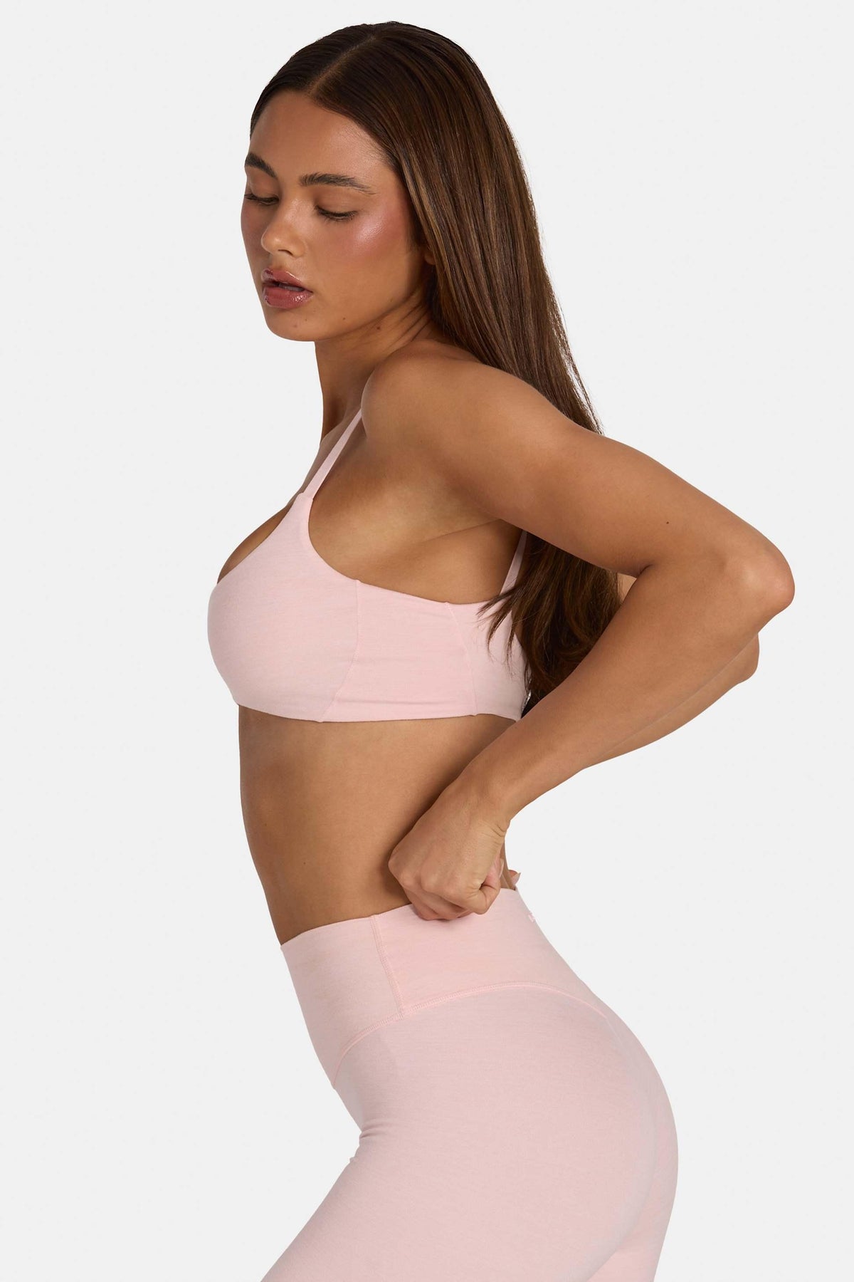 Soft Active Low-impact Sports Bra In Blush Marl