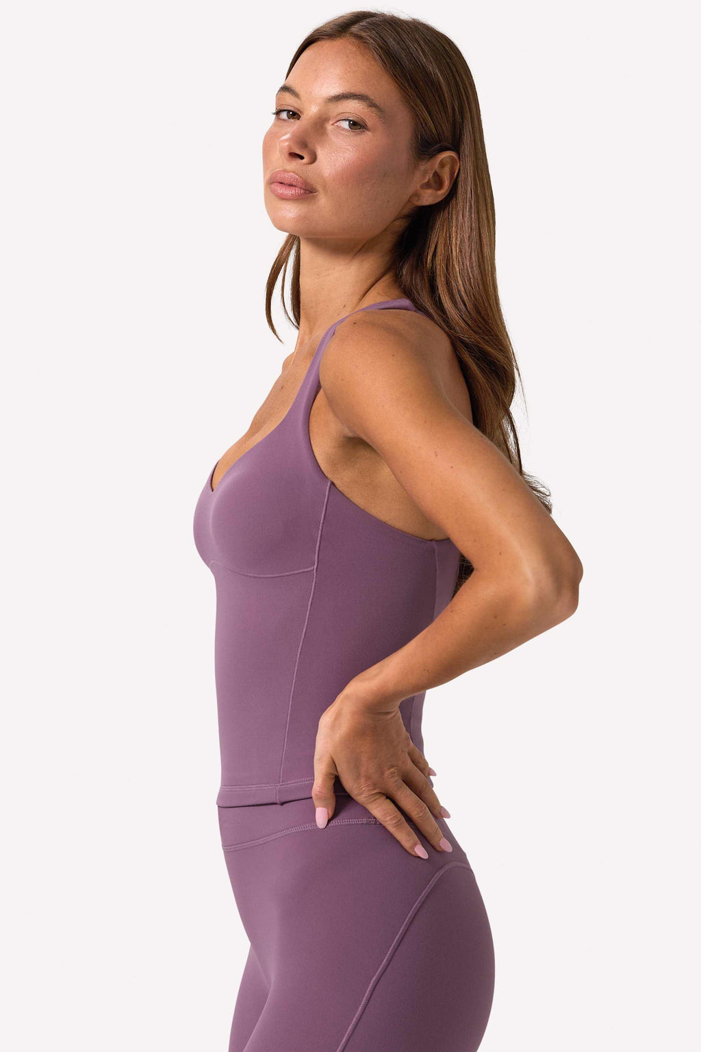 Soft Active Sweetheart-neck Tank Top In Dusk