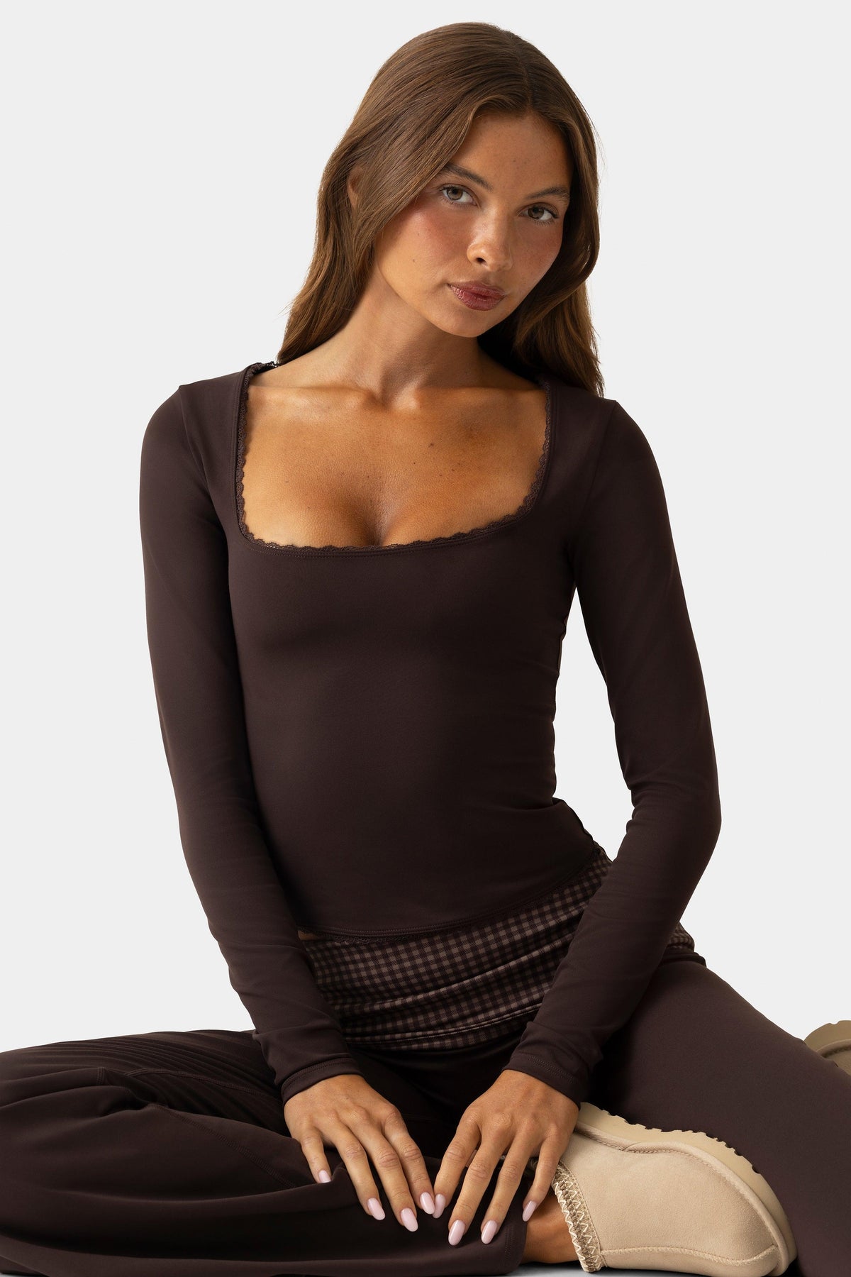Soft Active Long-sleeve Top In Espresso