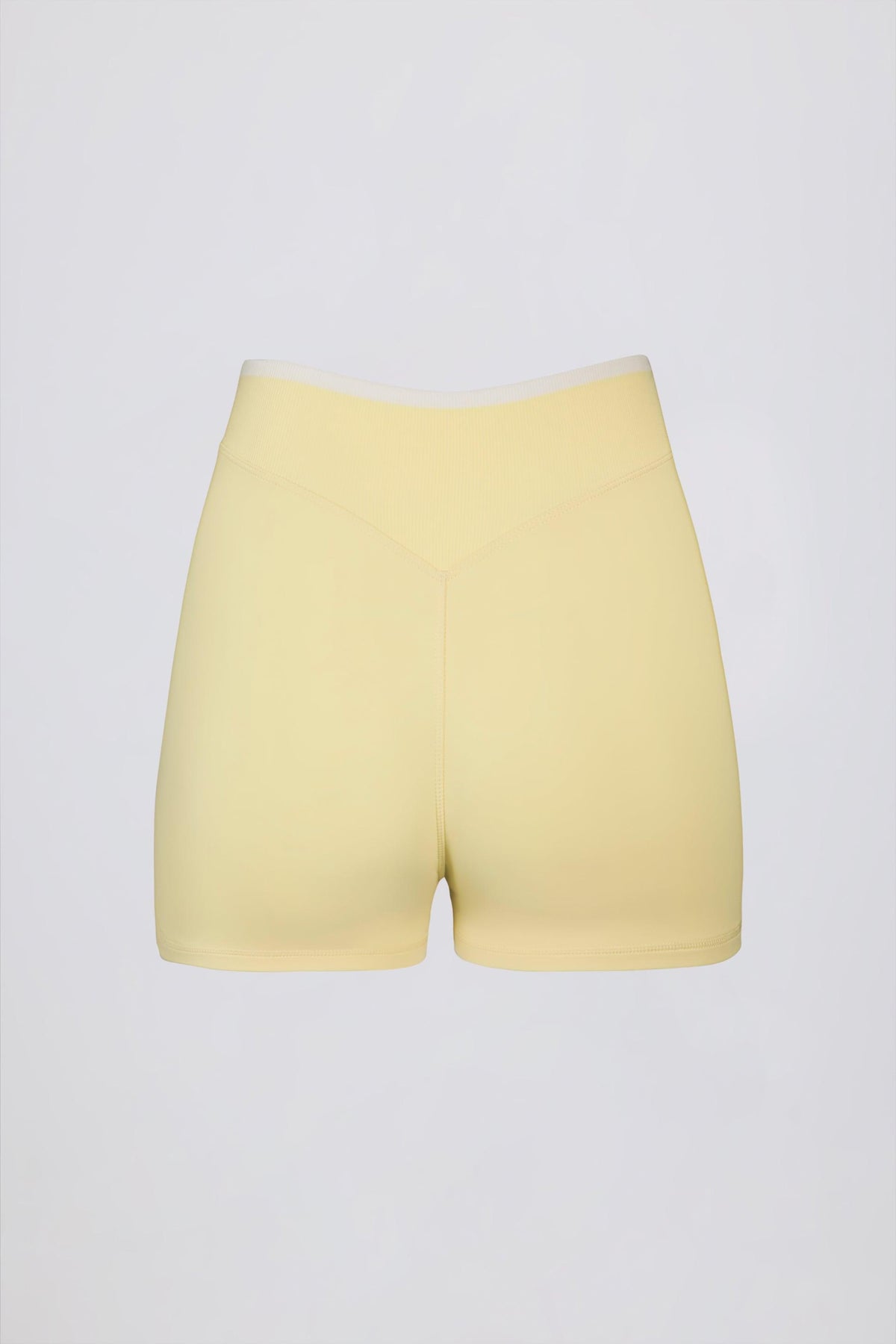 Soft Active Wrapover Contrast Mini Shorts In Soft Yellow