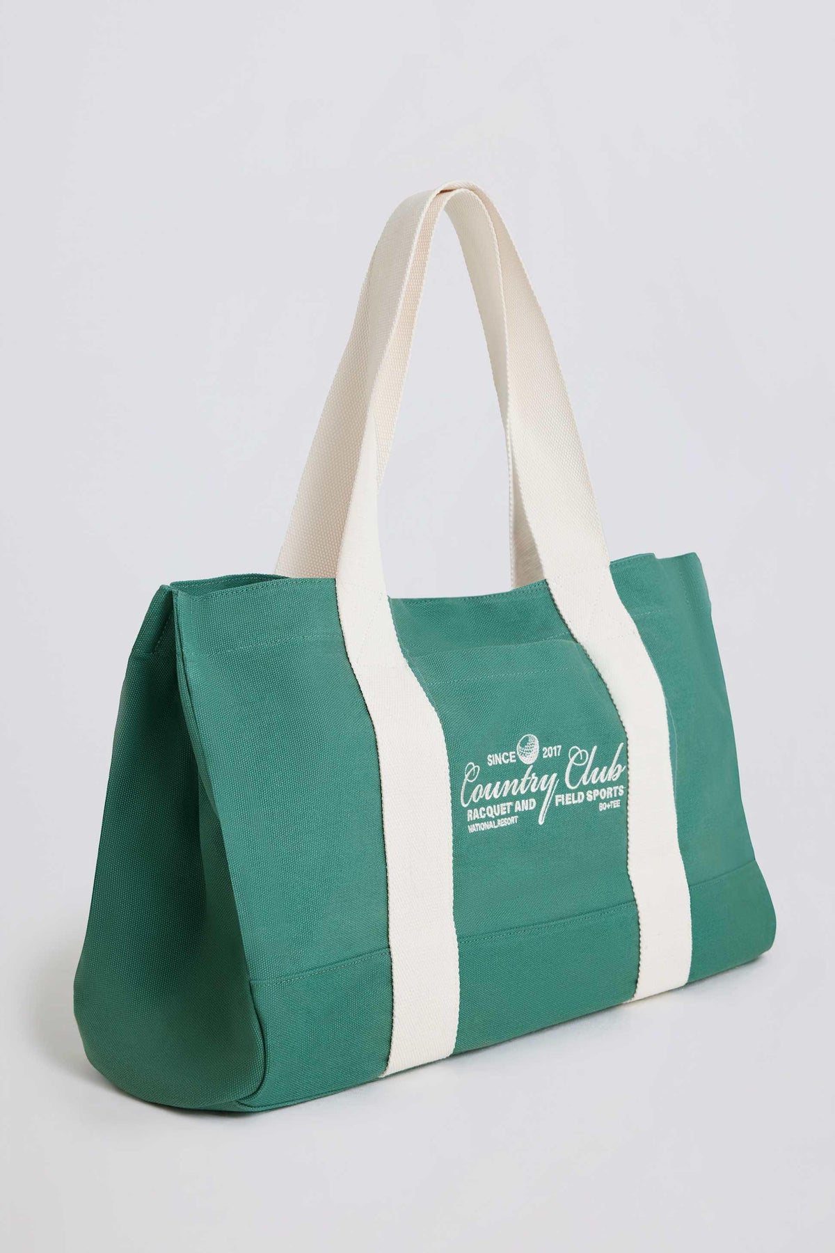 Oversized Canvas Tote Bag In Green