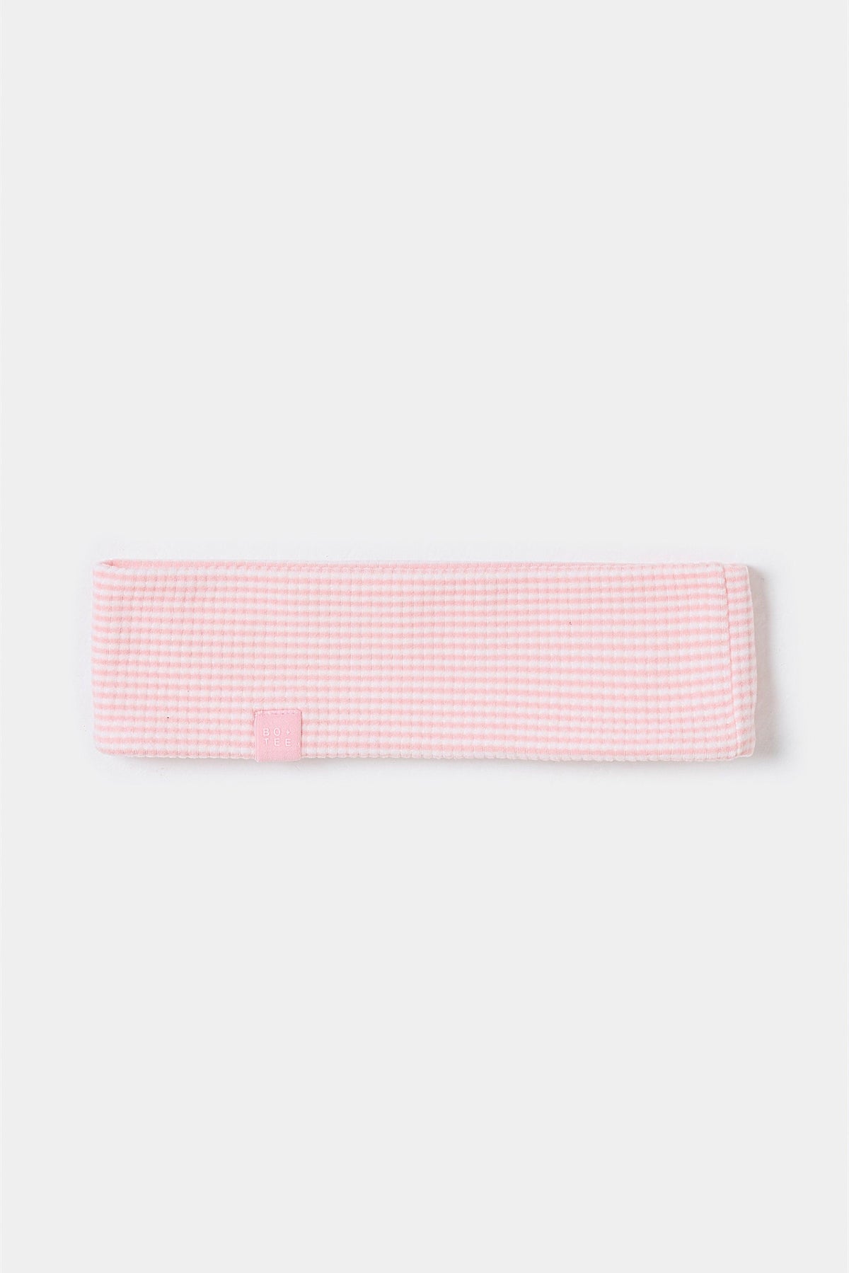 Ribbed Jersey Headband In Peach Stripe