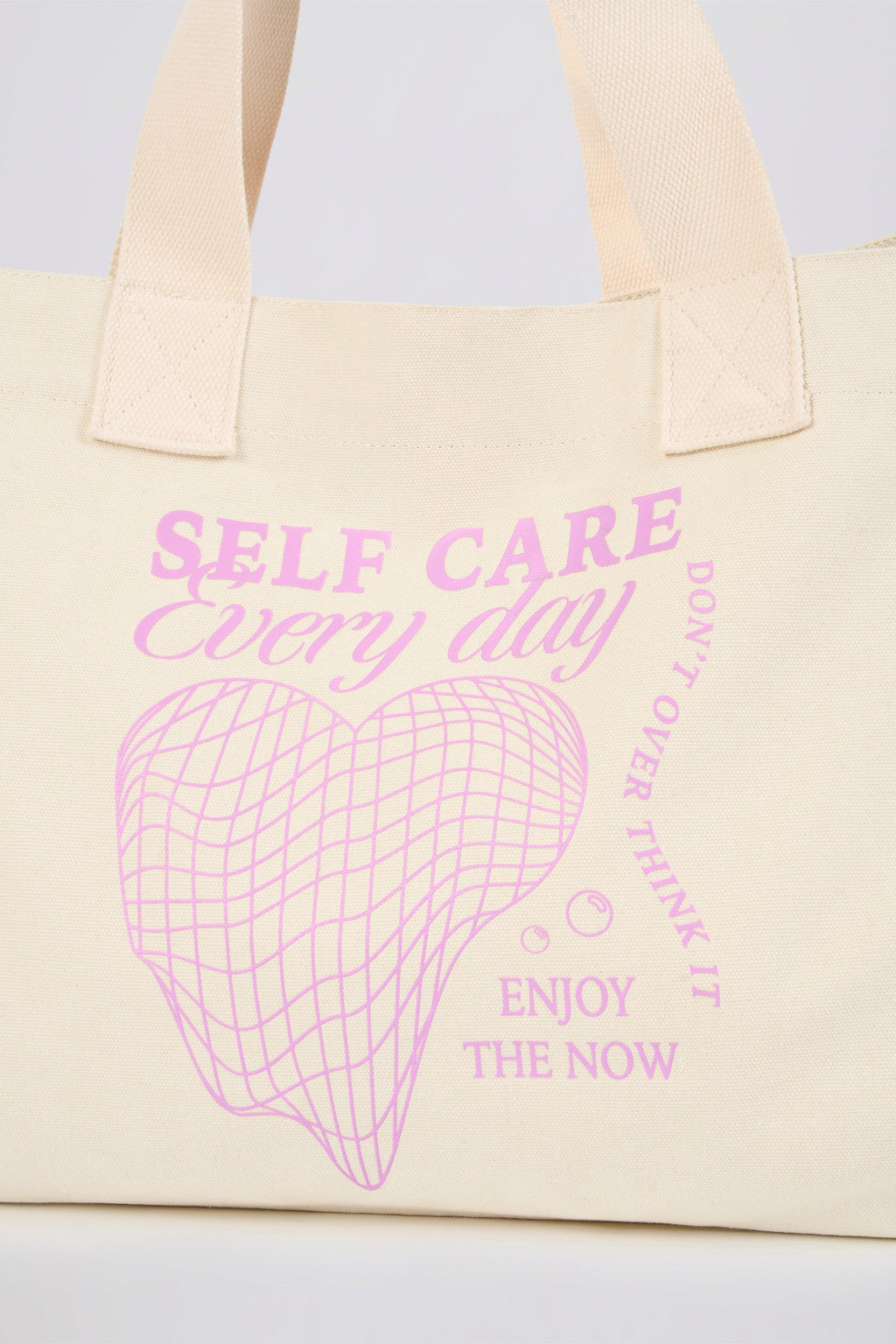 Oversized Canvas Tote Bag In Egg Shell