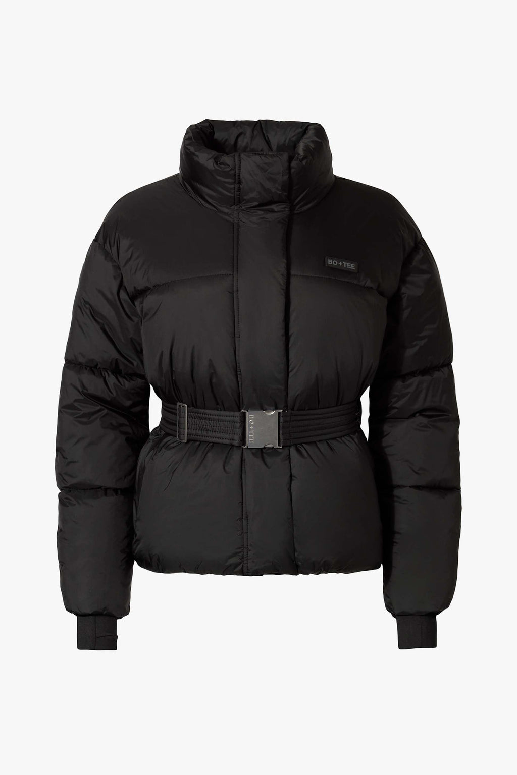 Waterproof Belted Oversized Ski Jacket In Black