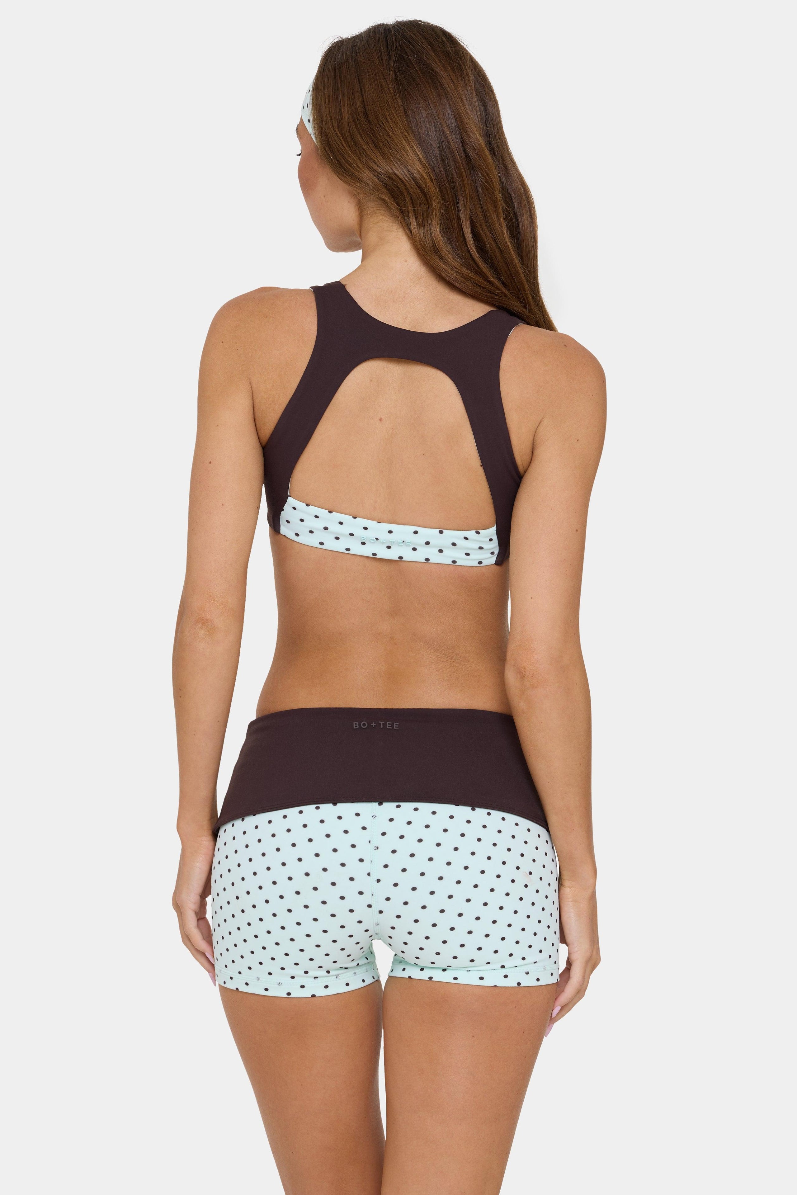 Soft Active Foldover Mini Shorts In Mint Chip