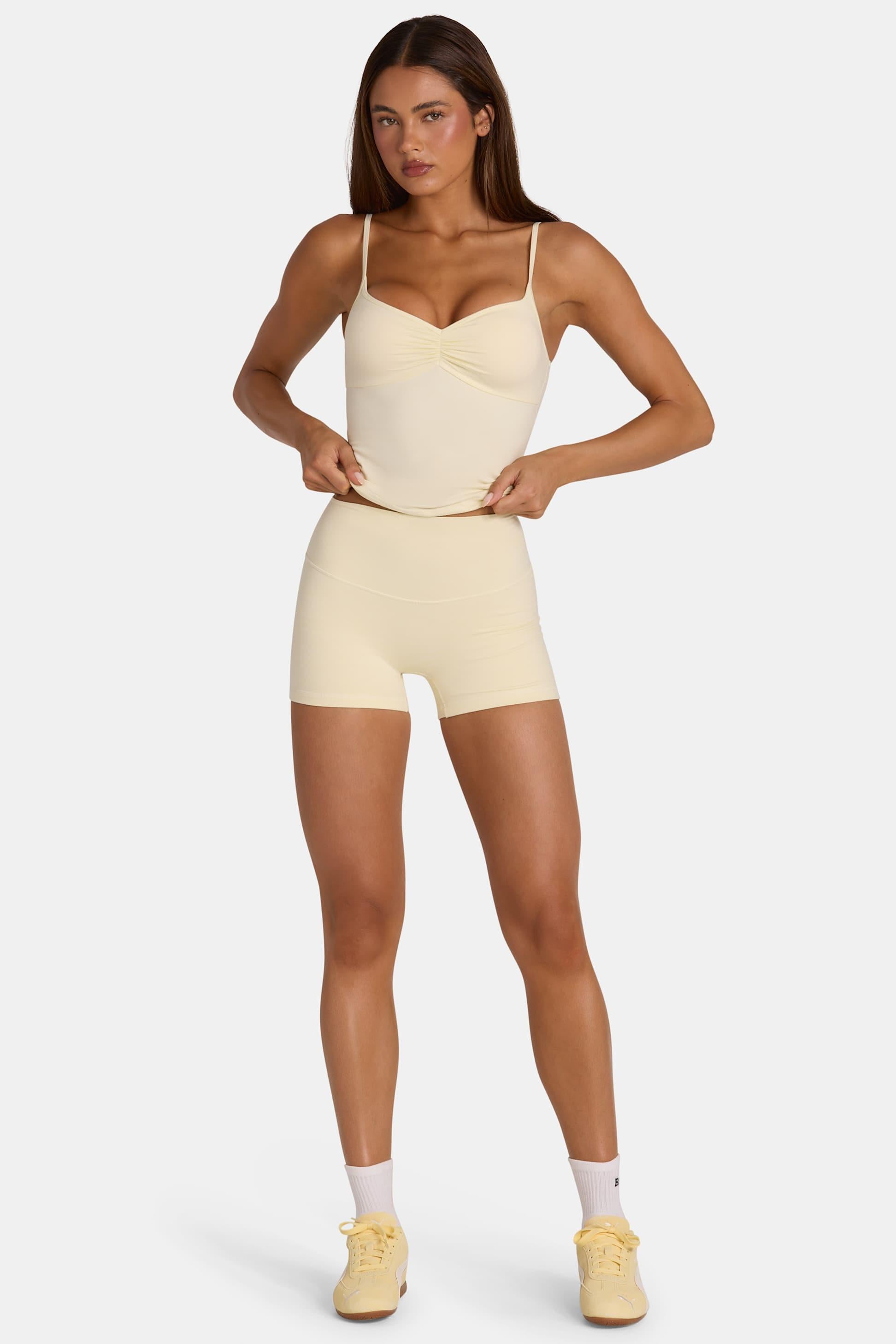 Soft Active Mini Shorts In Lemon Marl