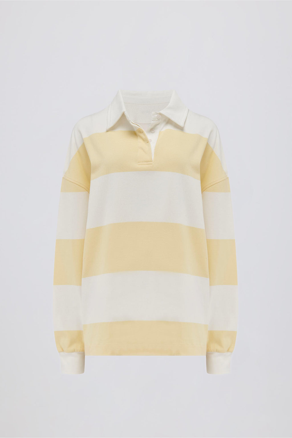 Striped Oversized Long-sleeve T-shirt In Lemon