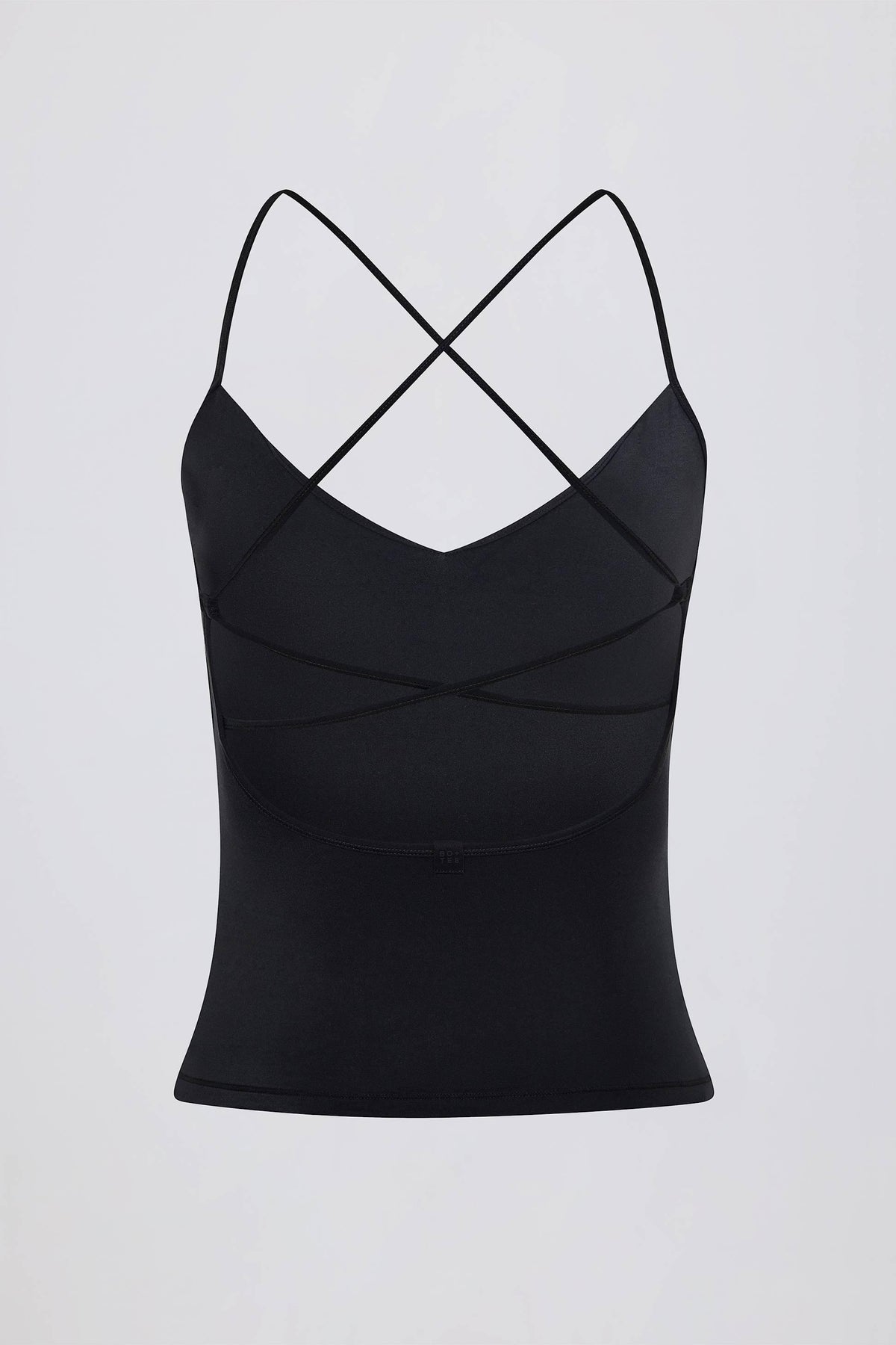 Cross-back Tank Top In Black