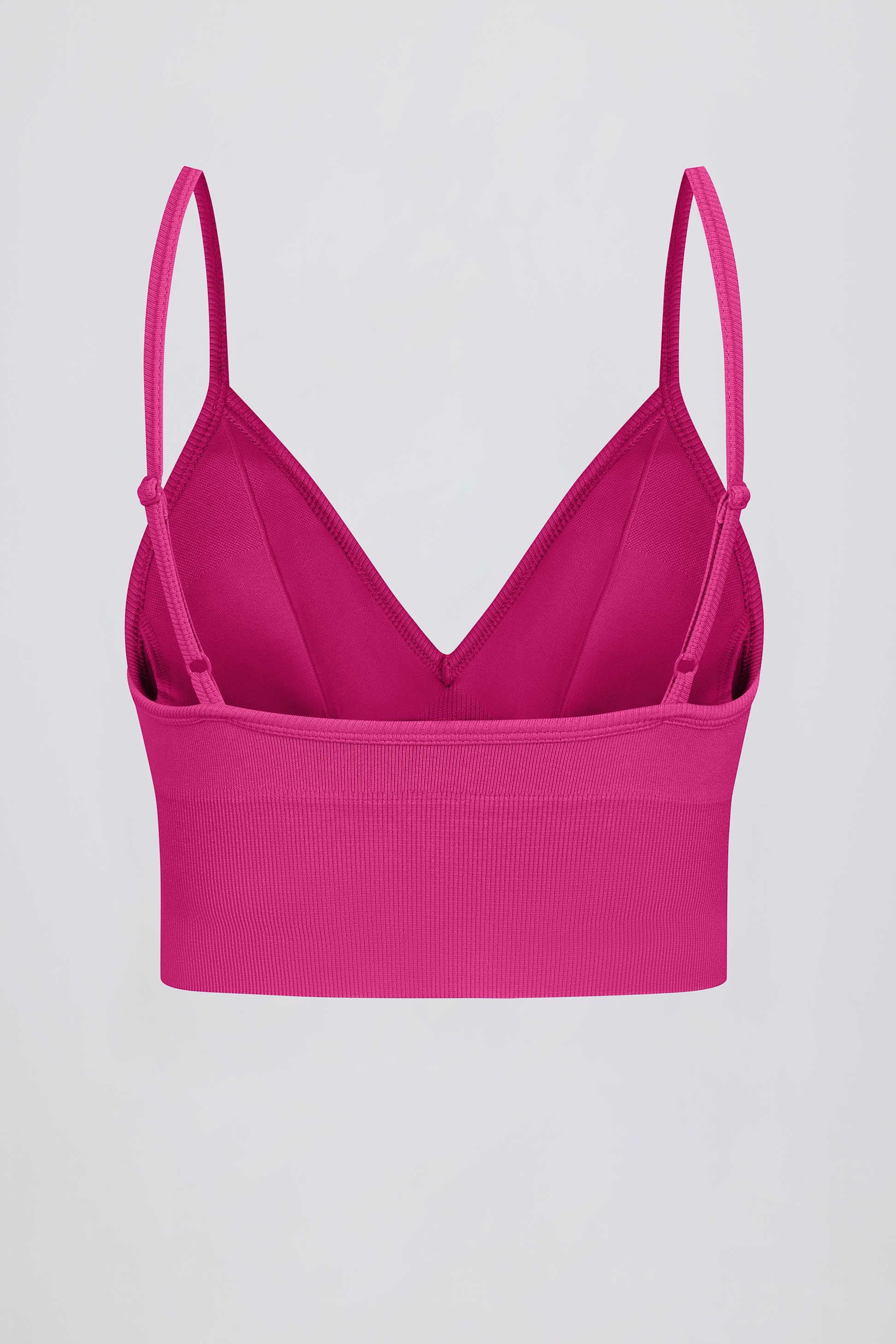 Define Luxe V-neck Sports Bra In Berry