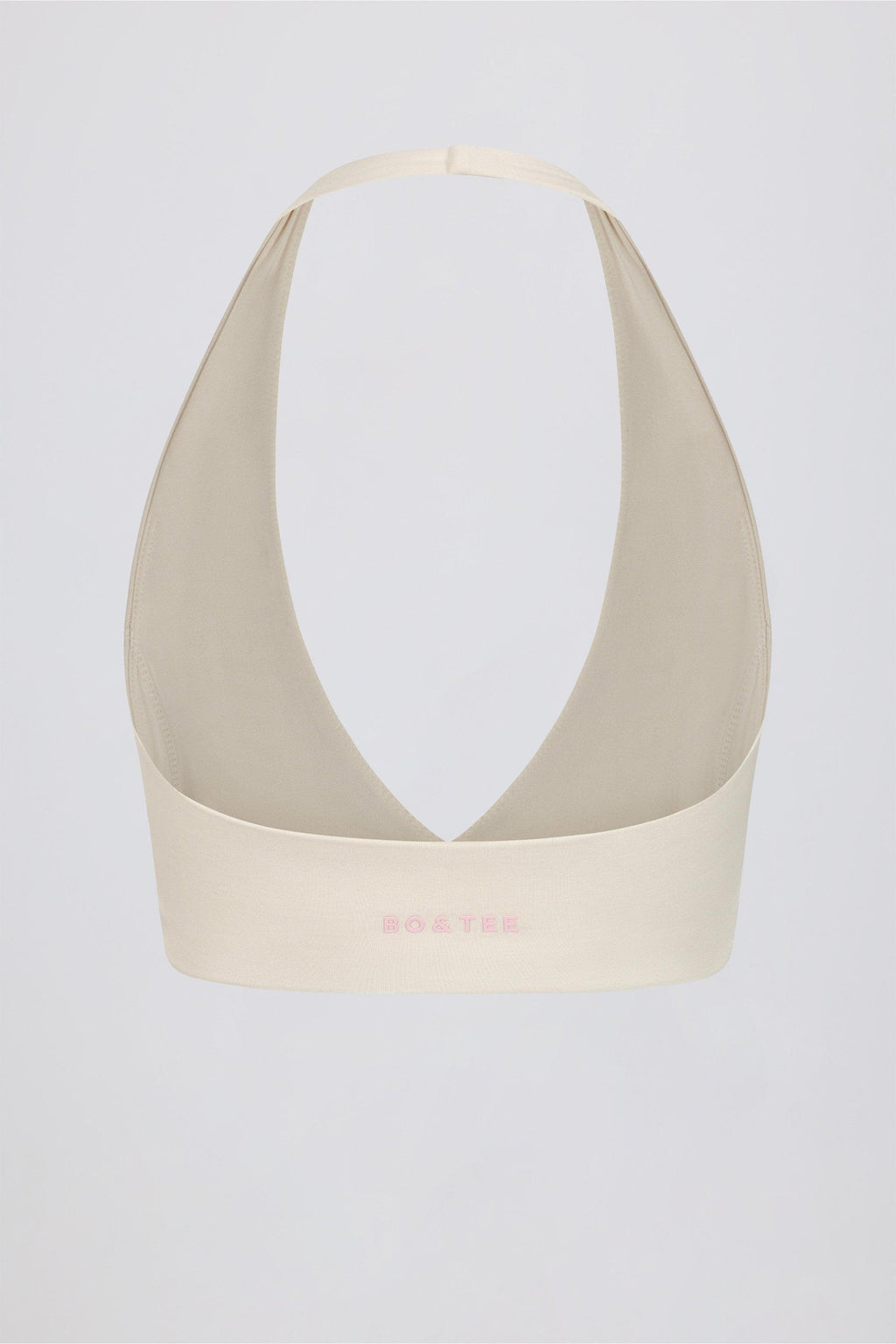 Brushed Jersey V-neck Sports Bra In Vanilla